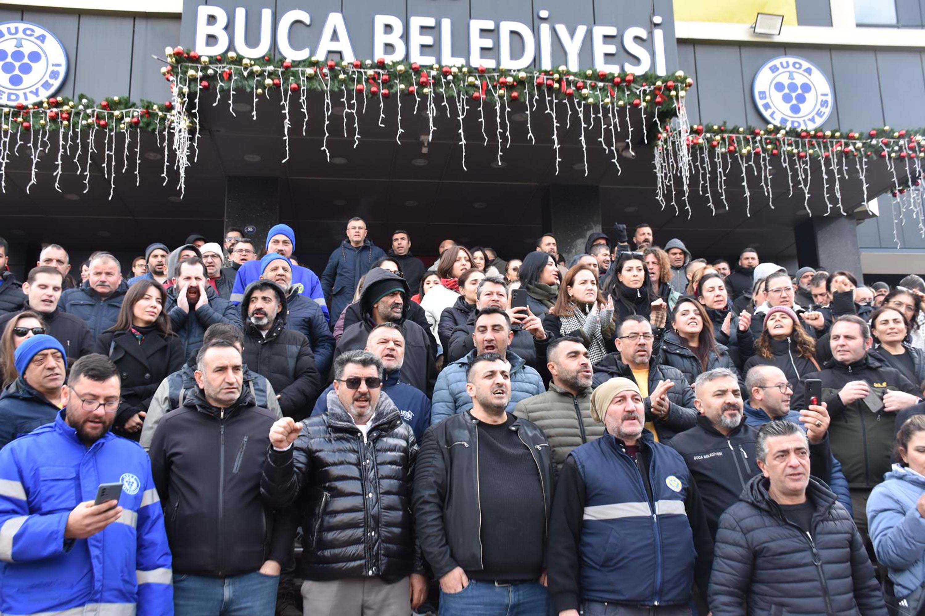 Buca Belediyesi işçileri basın açıklaması