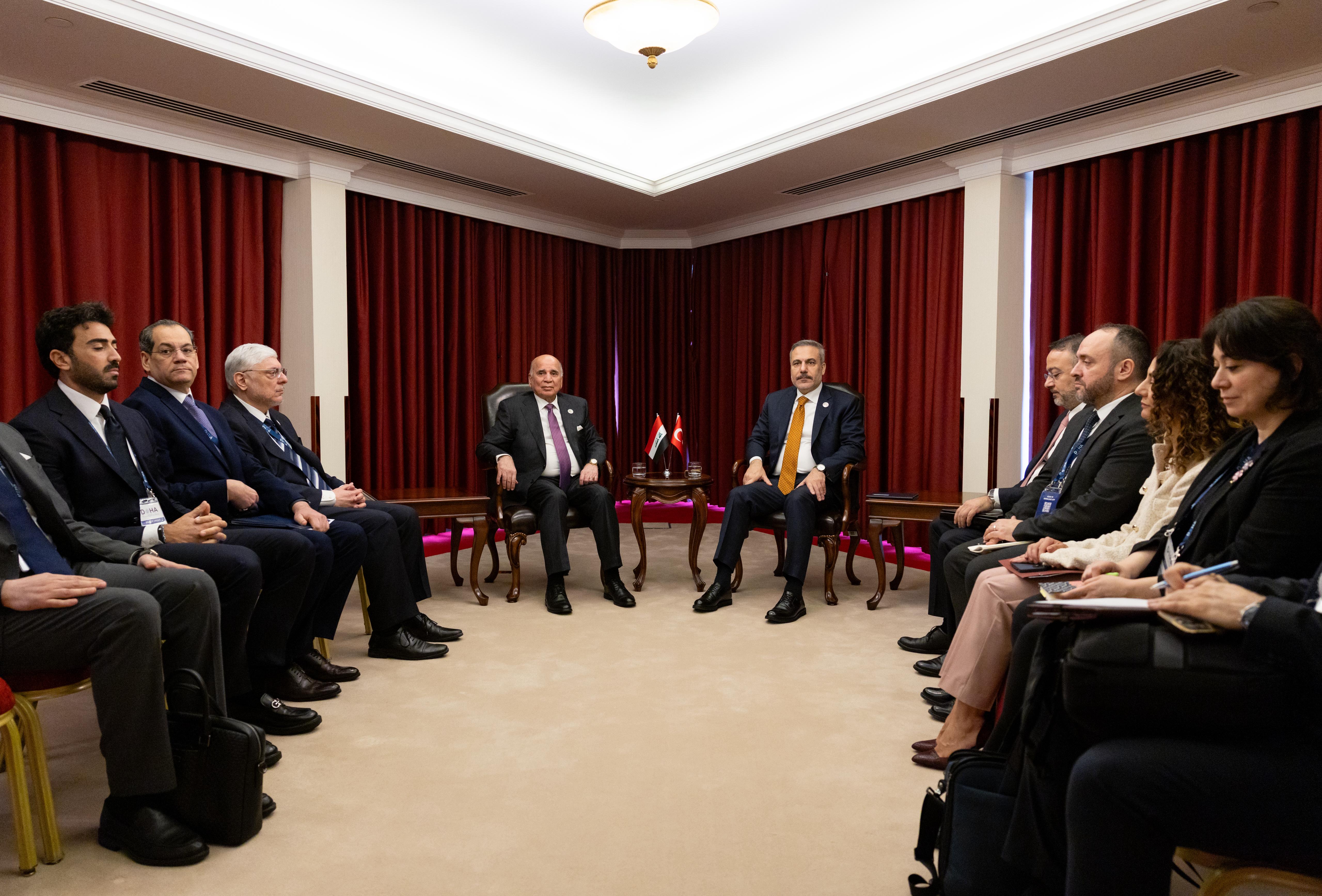 Dışişleri Bakanı Hakan Fidan Irak Dışişleri Bakanı Fuad Hüseyin görüşme Doha Forumu