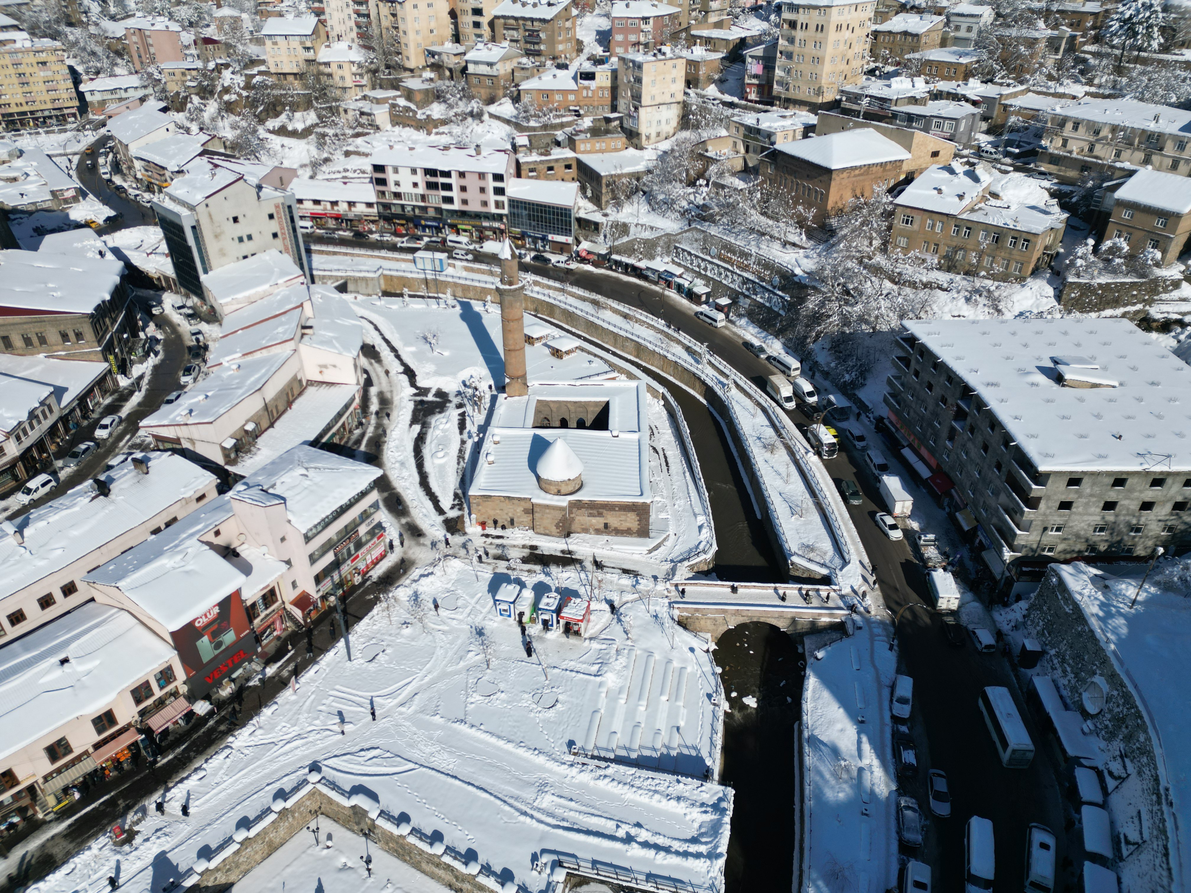 Hüsrev Paşa Hamamı kar manzarası