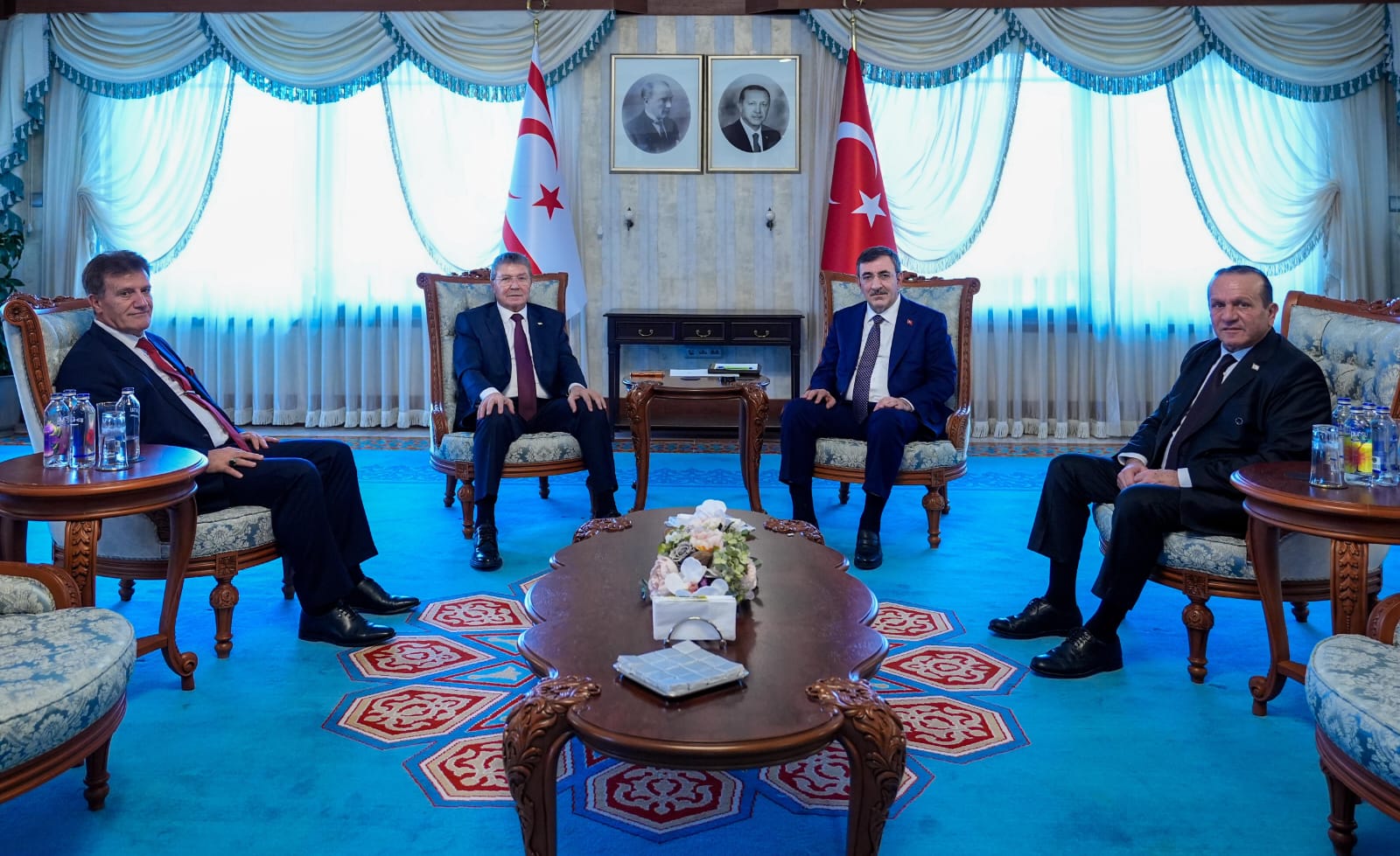 Cevdet Yılmaz KKTC Başbakanı Ünal Üstel toplantı