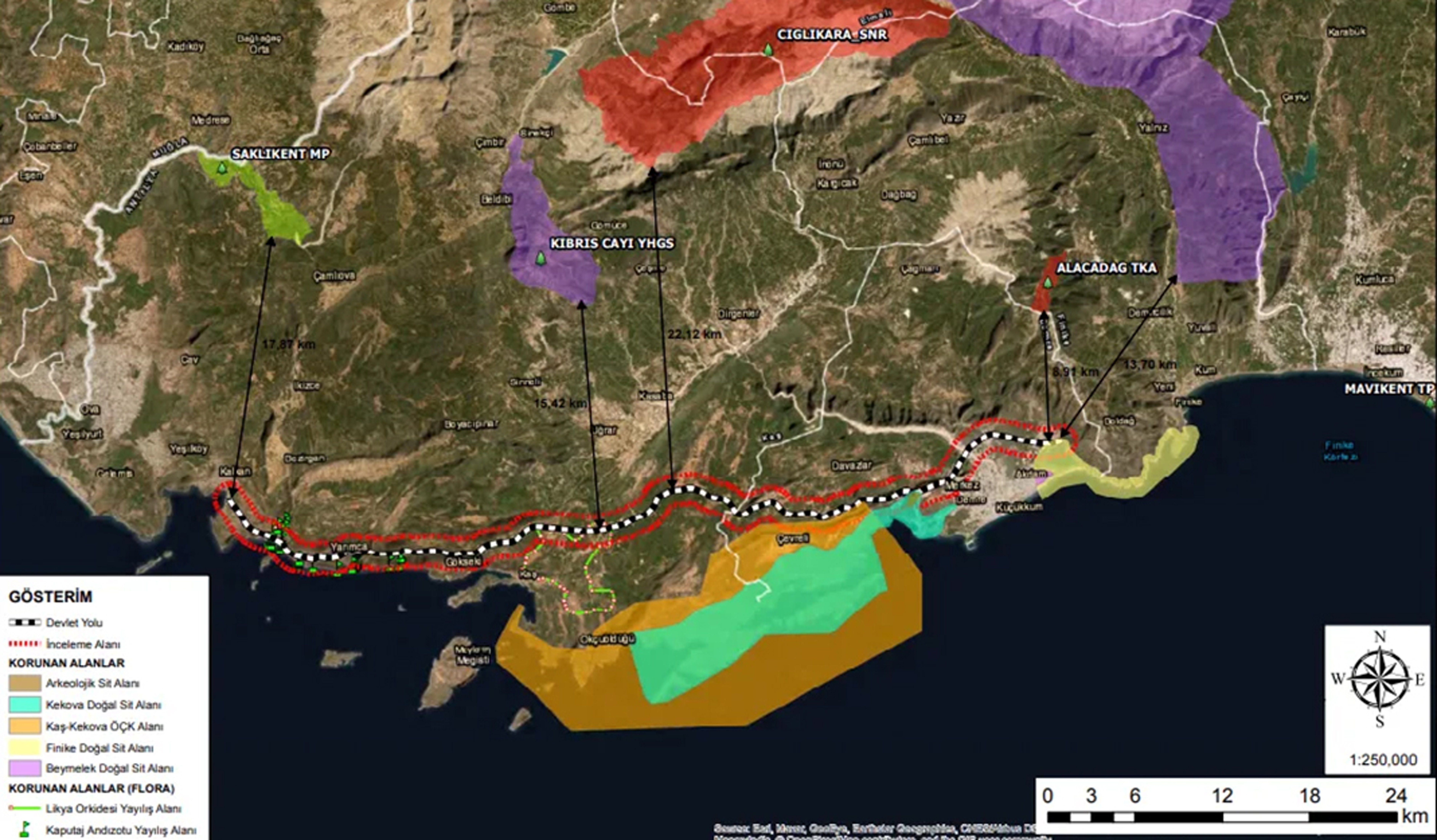 Finike Kaş Yolu Projesi ÇED İptal