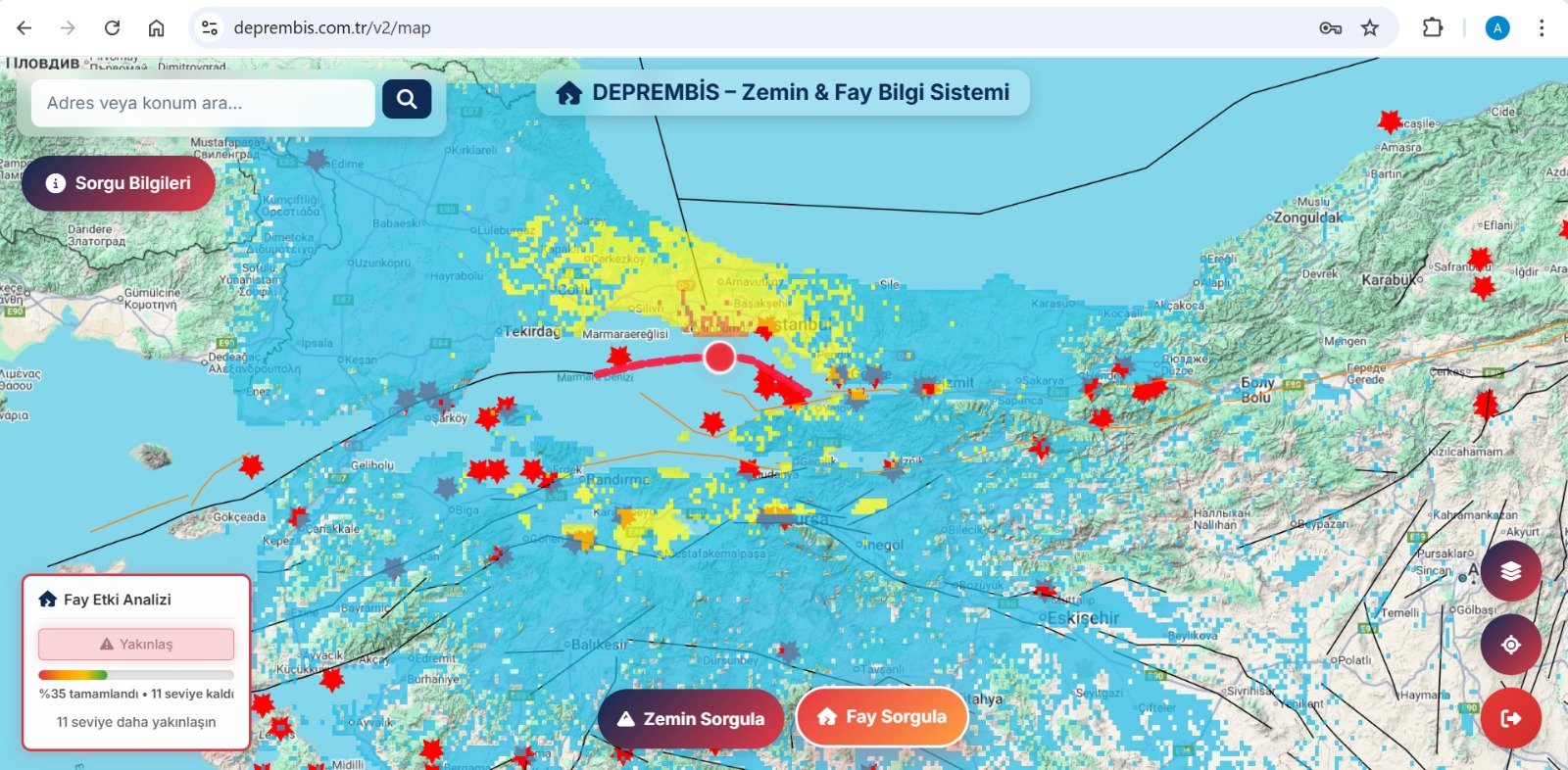 Fay Hatları Haritası