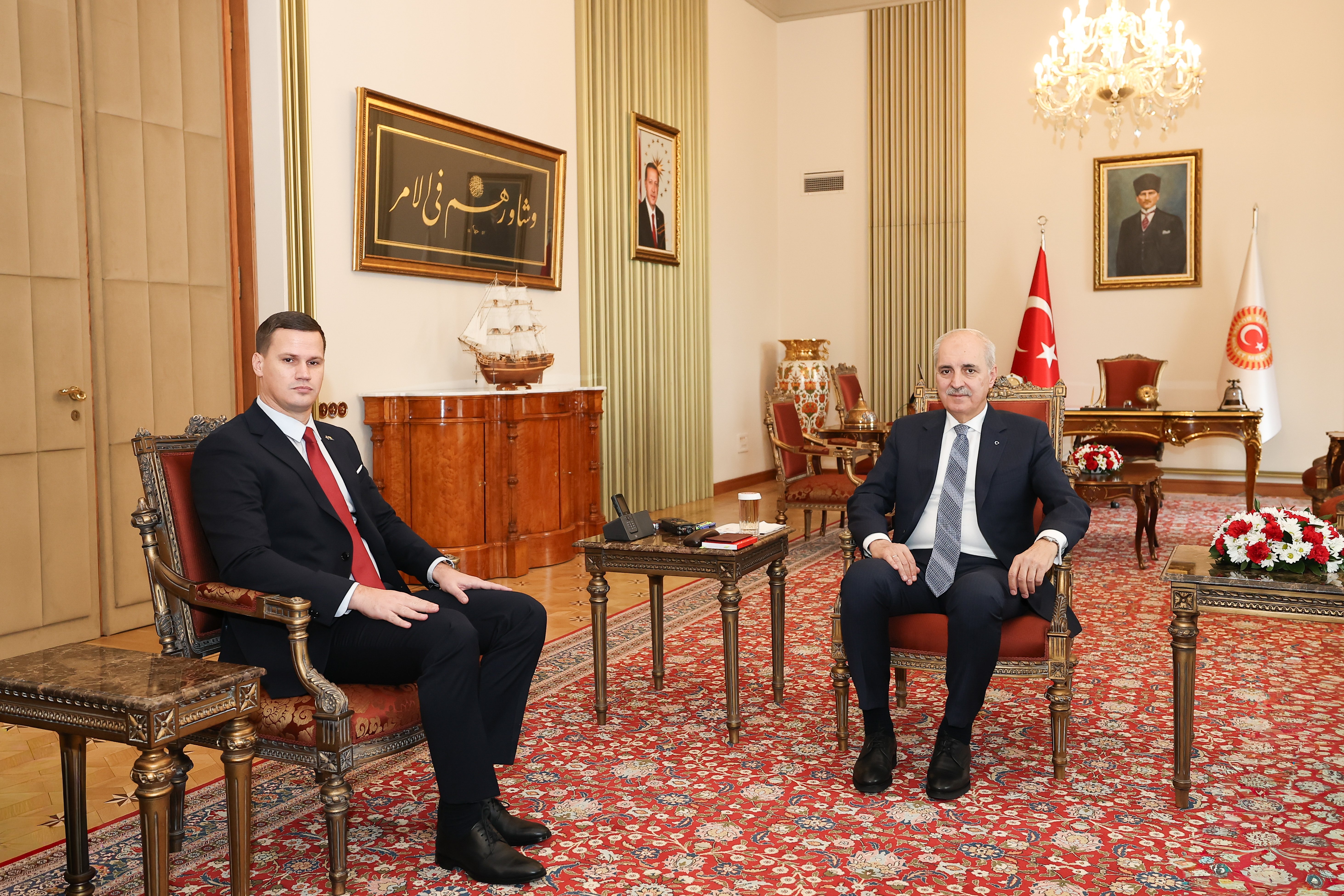 TBMM Başkanı Numan Kurtulmuş Bosna Hersek Tuzla Kantonu Başbakanı İrfan Halilagic görüşmesi