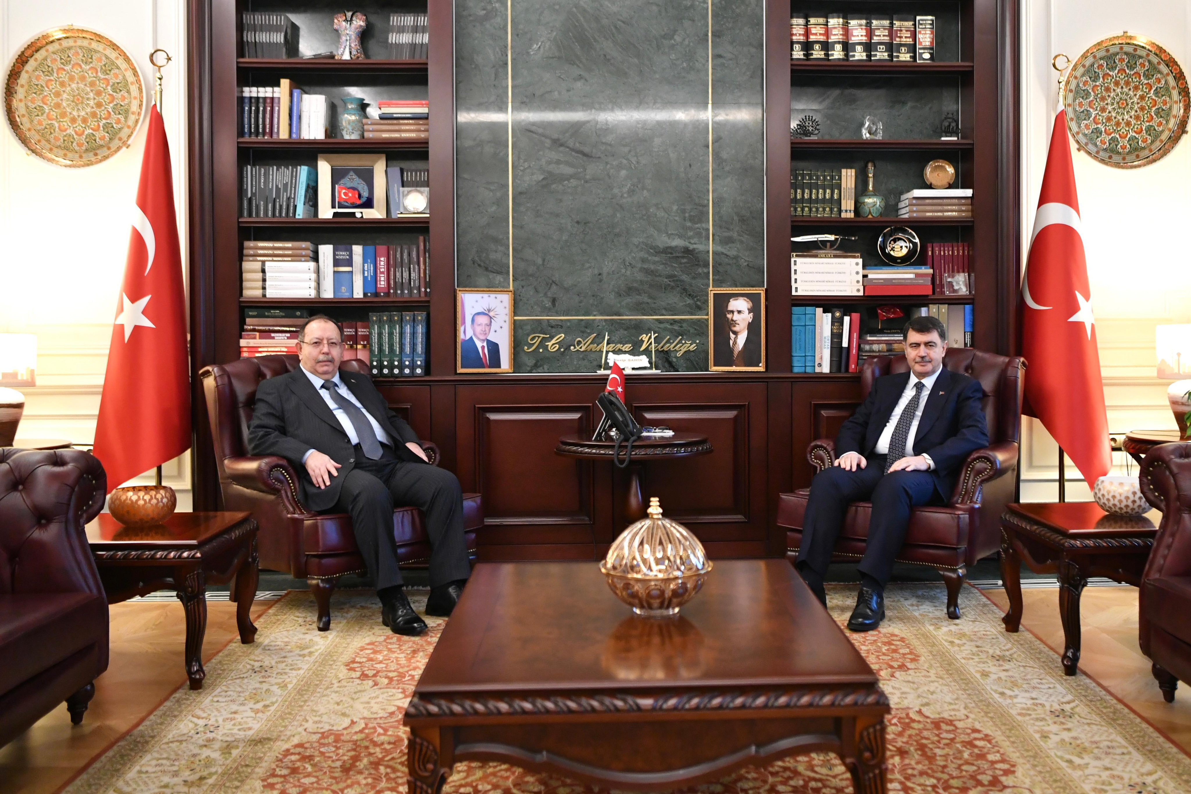 YSK Başkanı Ahmet Yener Ankara Valisi Vasip Şahin veda ziyareti