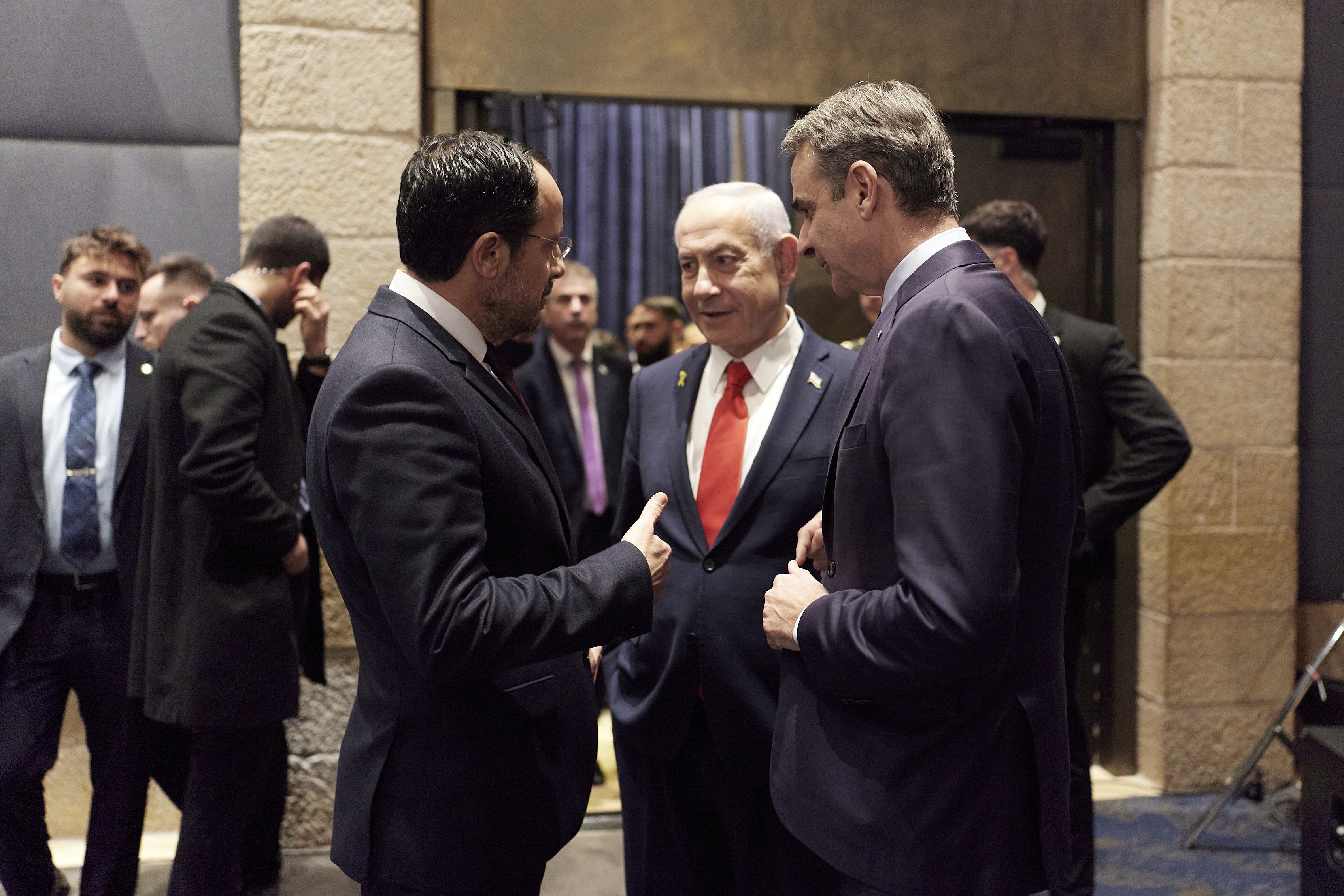 Netanyahu Miçotakis Hristodulidis Kudüs Zirvesi