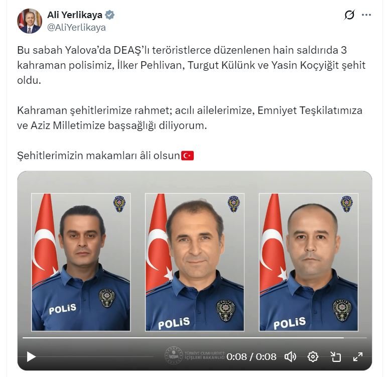 İçişleri Bakanı Ali Yerlikaya