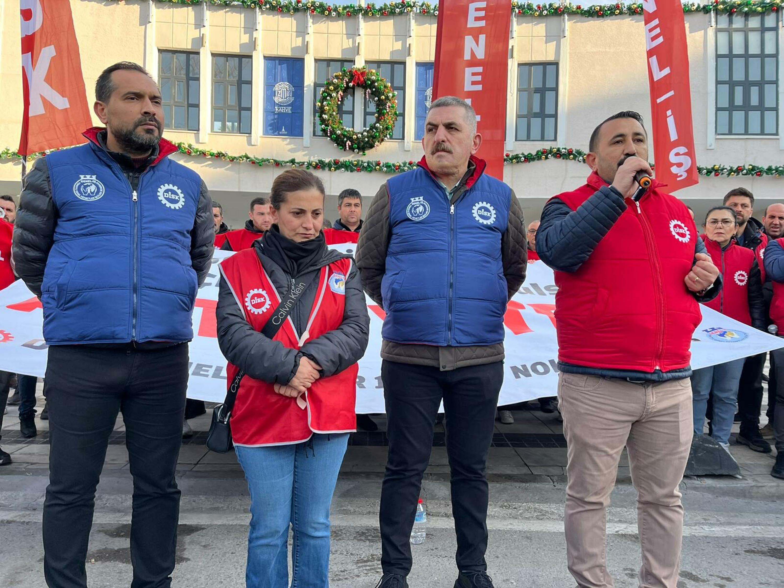 İzmir işçi eylemi yürüyüş