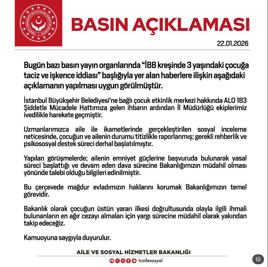 Aile ve Sosyal Hizmetler Bakanlığı kreş şiddet iddiası Eyüpsultan