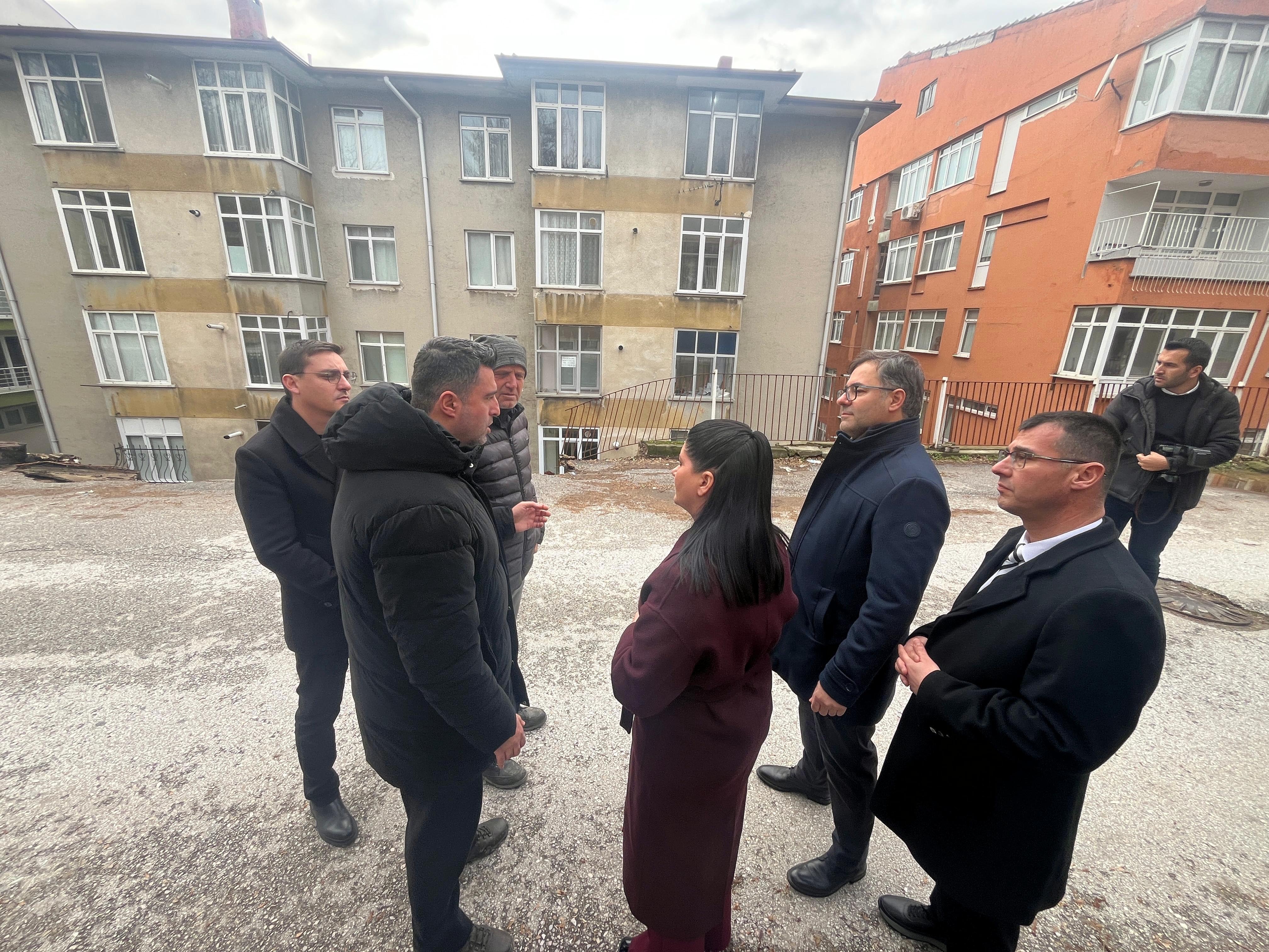 Edirne istinat duvarı çökme görüntüsü