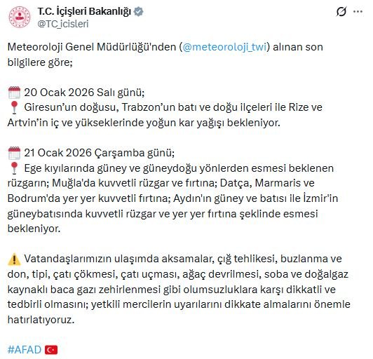 Ege ve Karadeniz hava durumu uyarısı