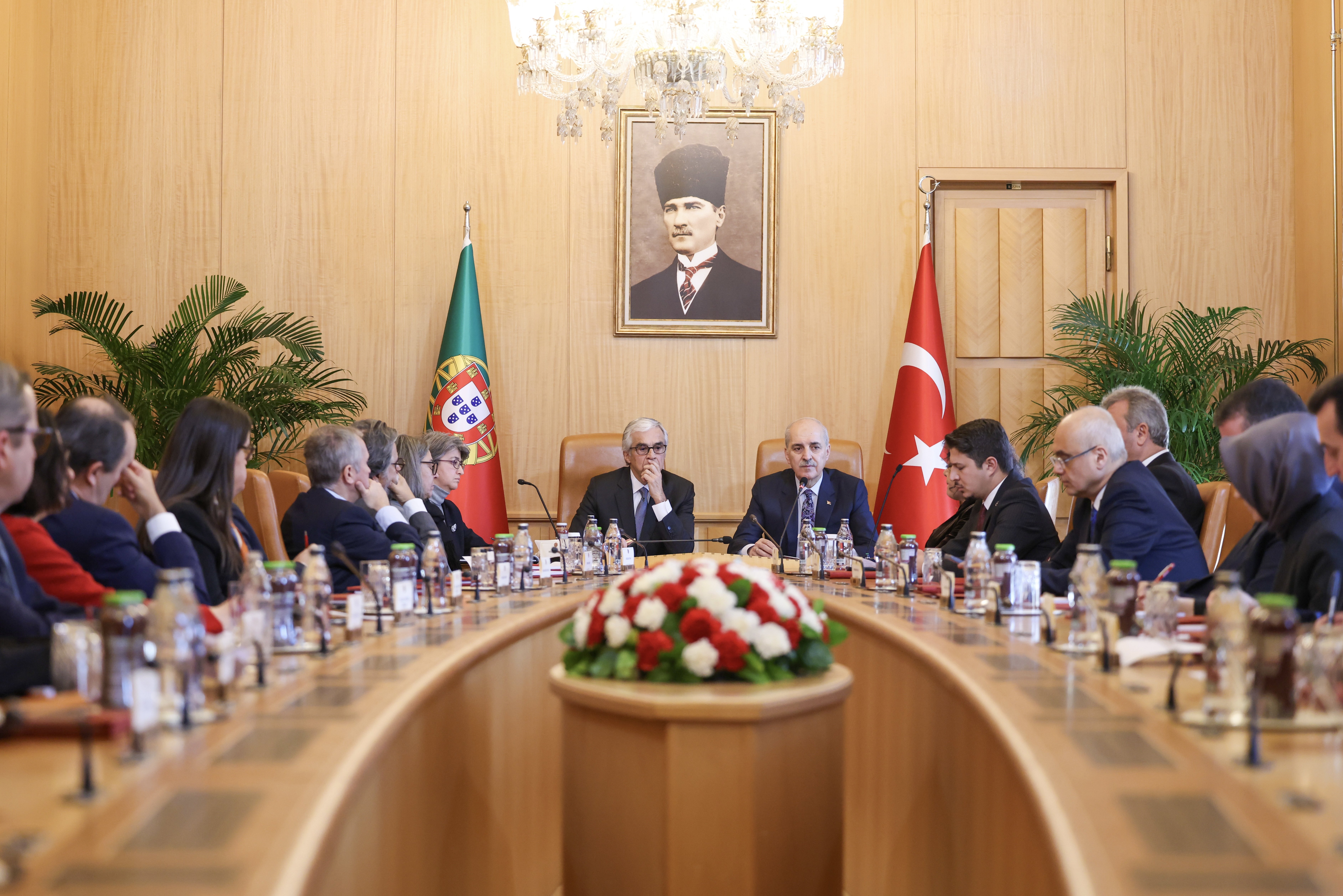 TBMM Başkanı Numan Kurtulmuş Portekiz Meclis Başkanı ile görüşme