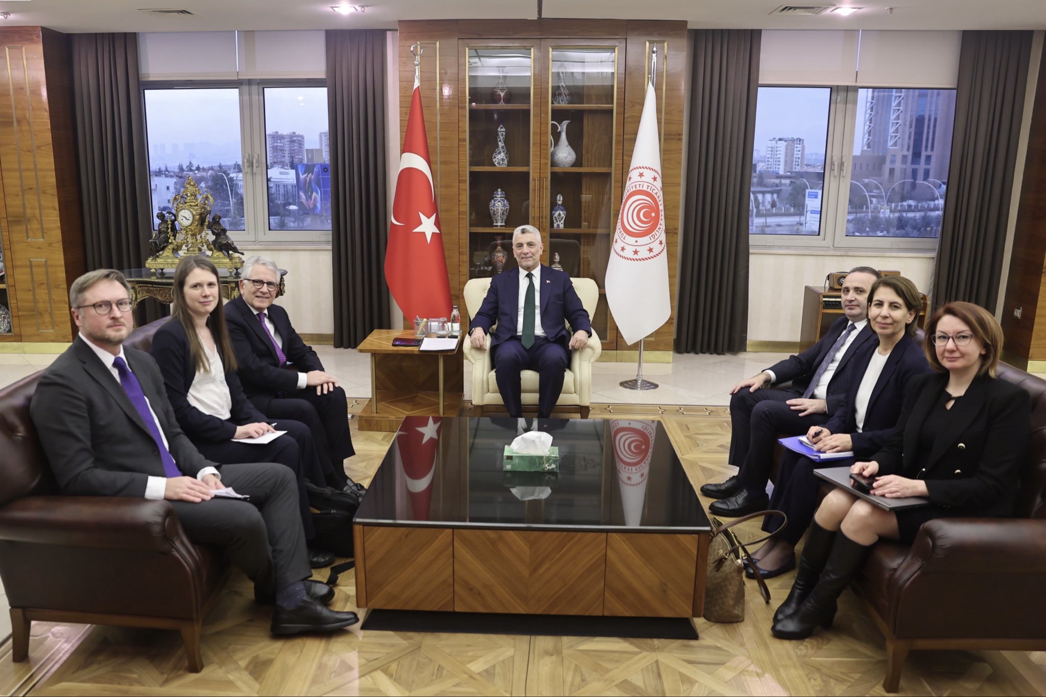 Ticaret Bakanı Ömer Bolat ve Avrupa Komisyonu Vergilendirme ve Gümrük Birliği Genel Müdürü Gerassimos Thomas görüşmesi