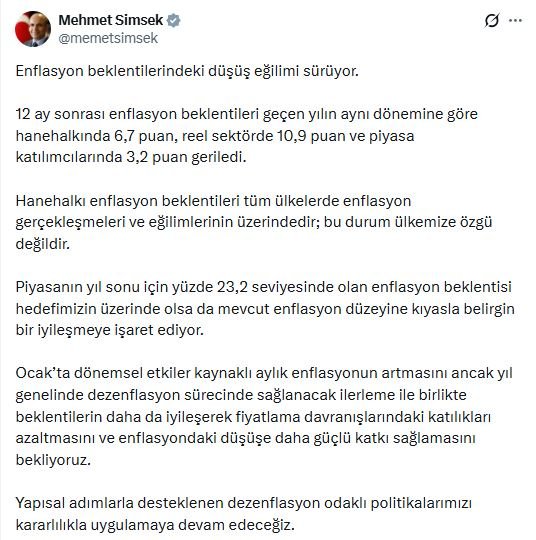 Hazine ve Maliye Bakanı Mehmet Şimşek