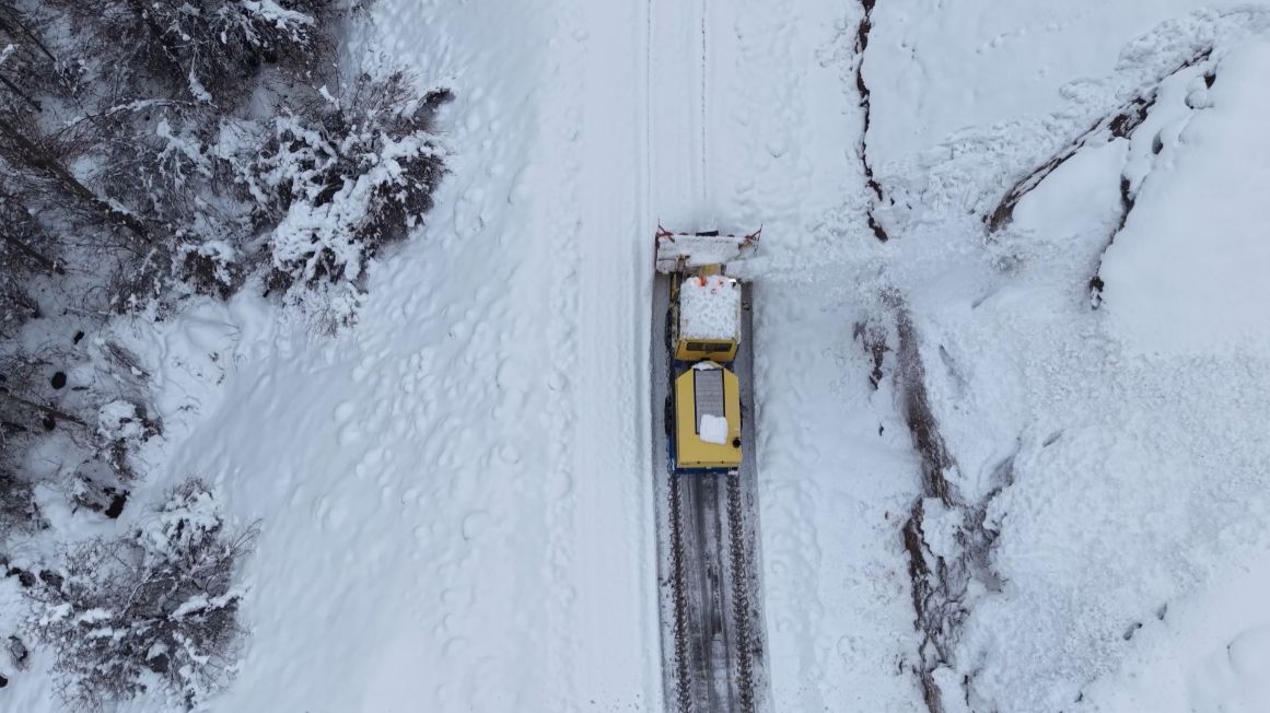 Tunceli kar yağışı iş makinesi çalışması