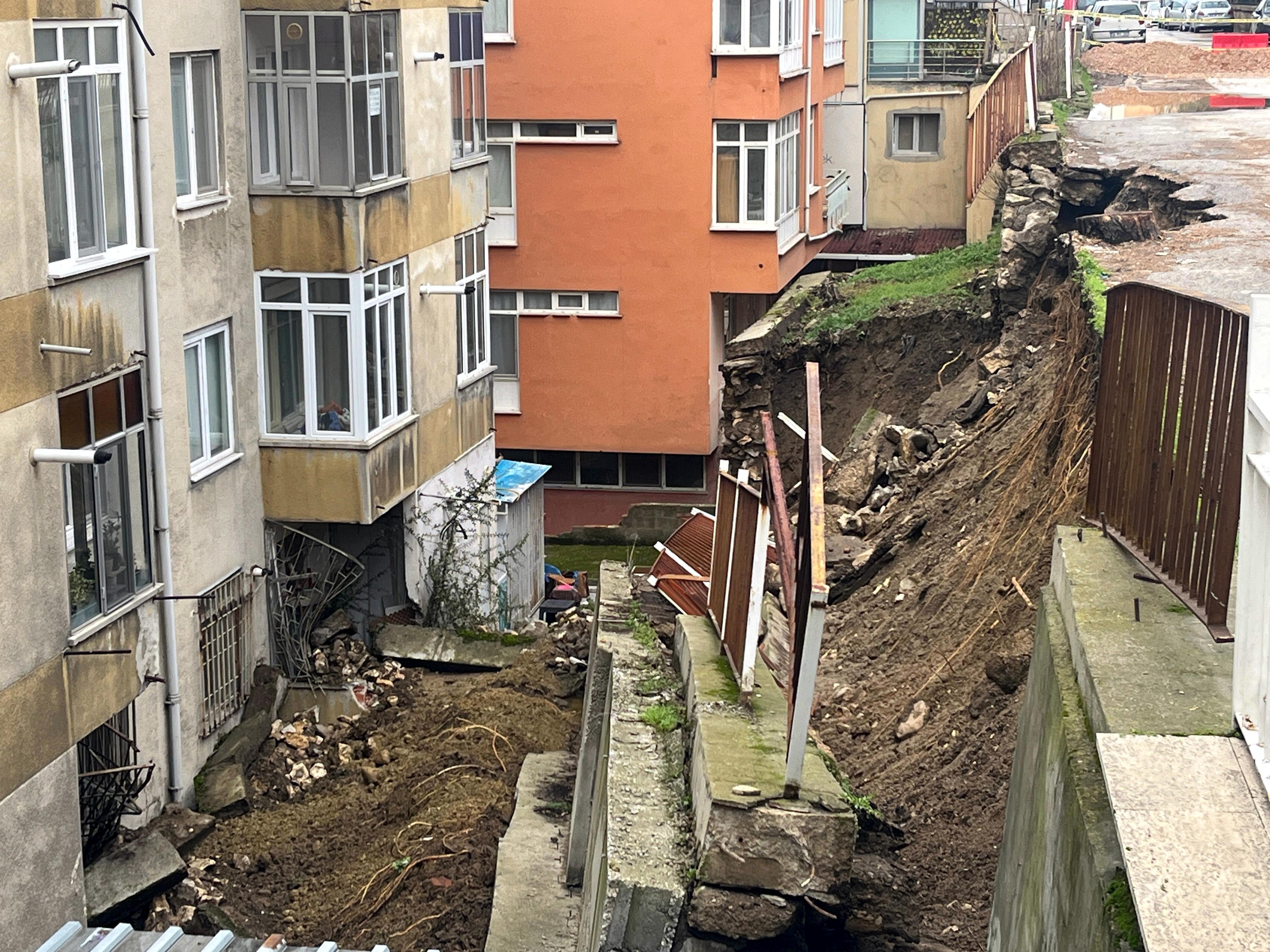 Edirne istinat duvarı enkazı