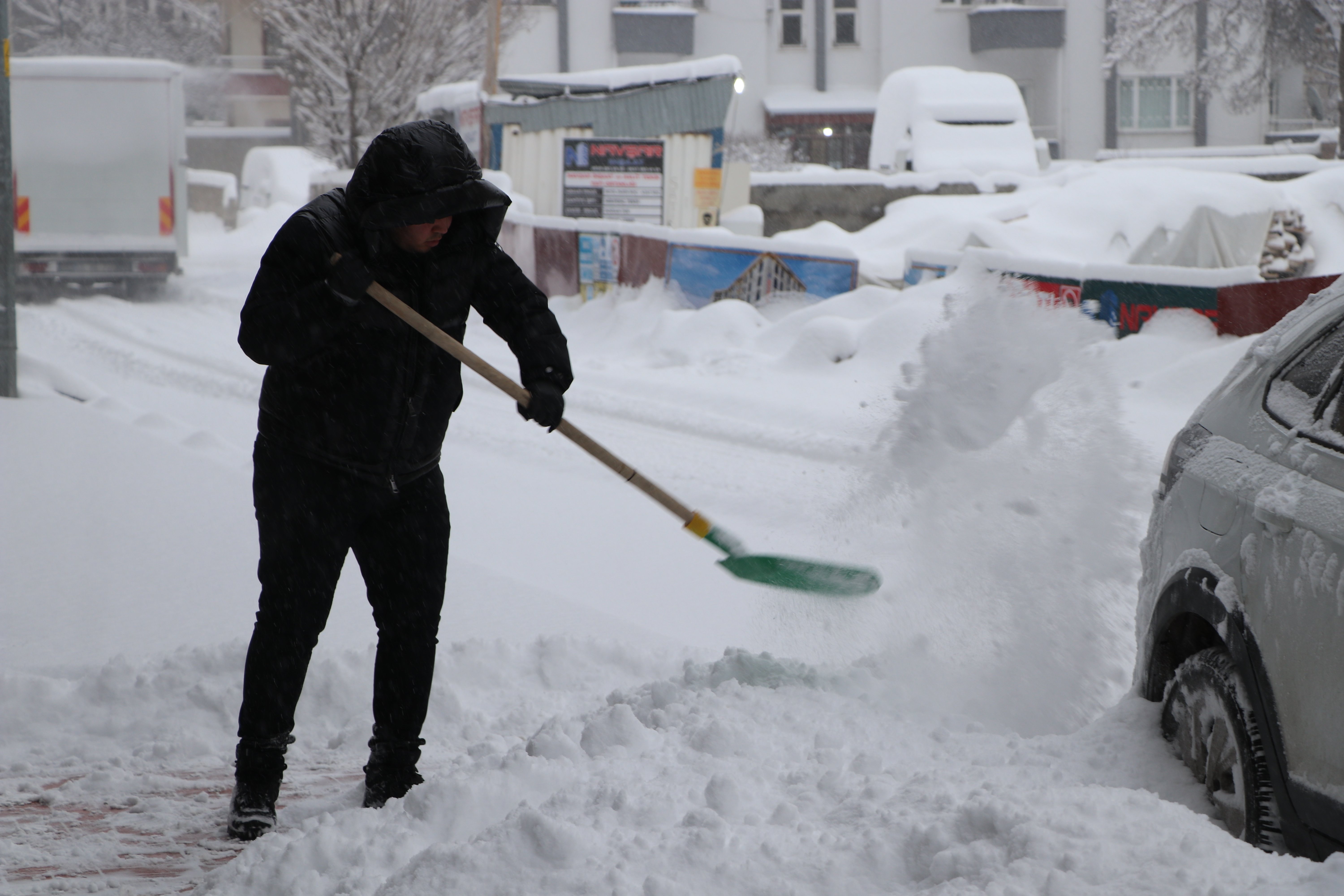 Van kar yağışı sokak