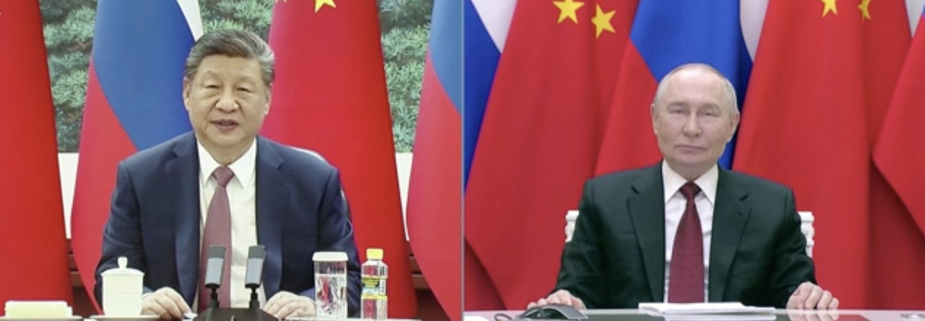 Vladimir Putin Şi Cinping video konferans