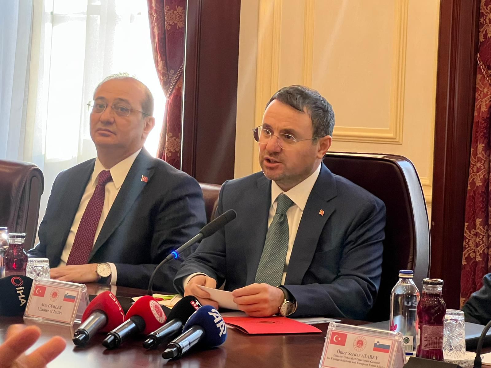 Adalet Bakanı Gürlek Slovenya Meclis Başkanı Zupancic ile görüşüyor