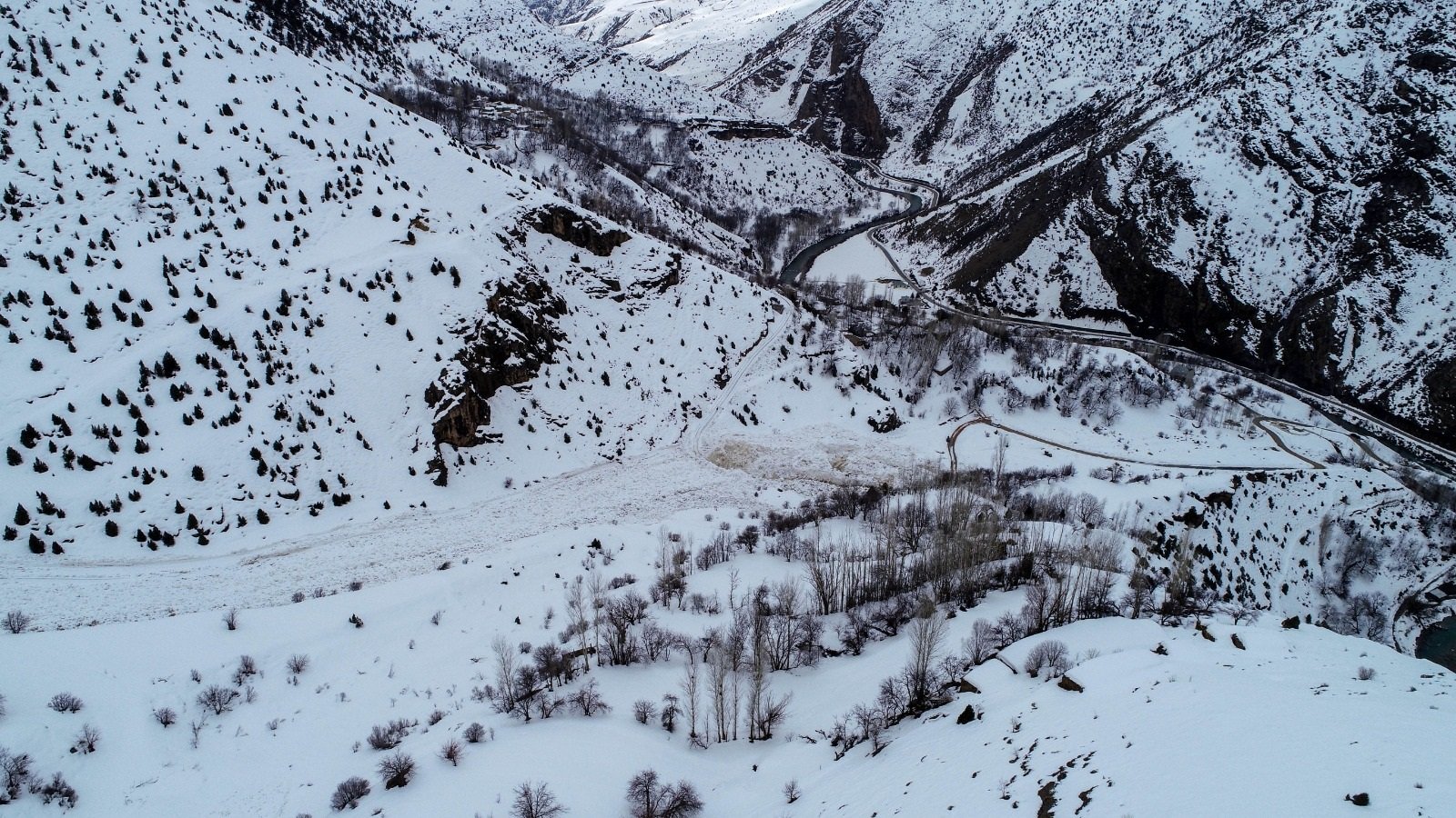 Van Büyükşehir Belediyesi ekipleri kar temizleme çalışması