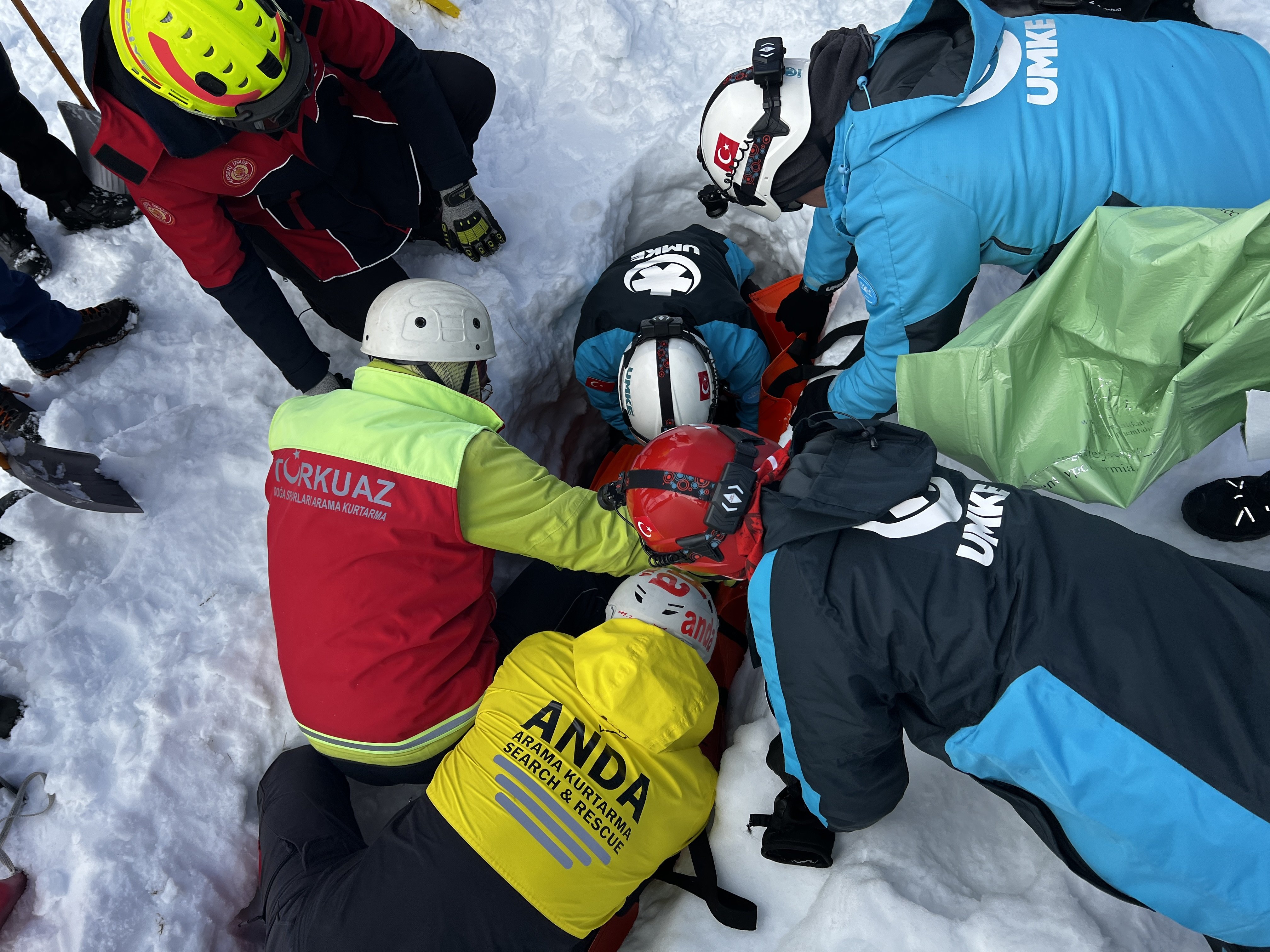 Erciyes çığ tatbikatı ekipmanlar