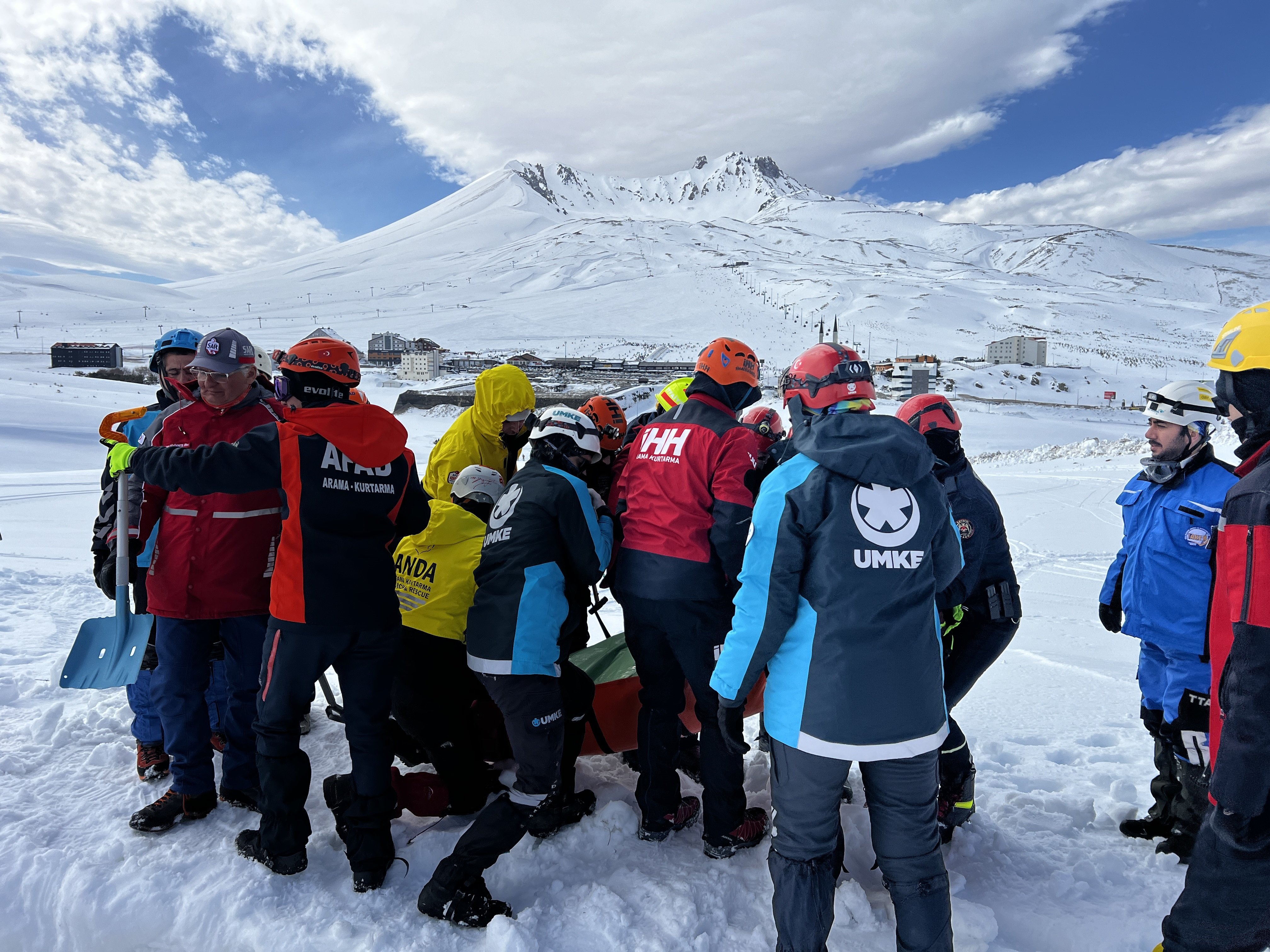 Erciyes çığ tatbikatı koordinasyon