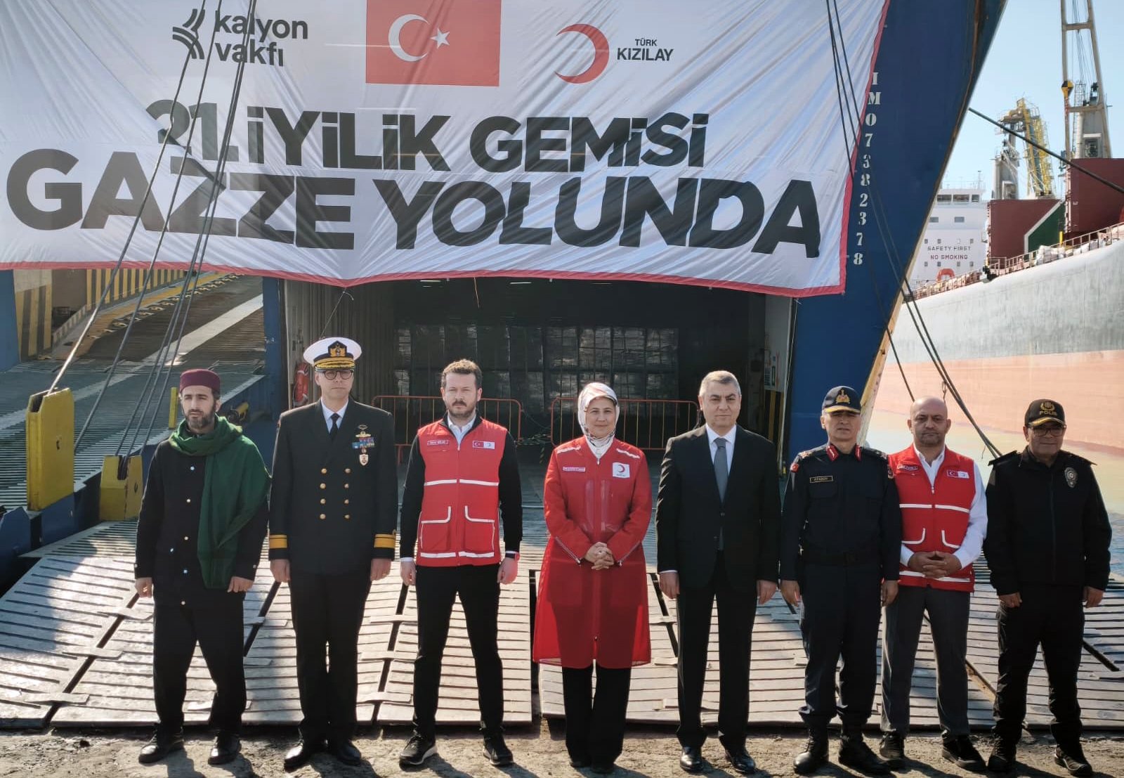 Türk Kızılay Gazze İyilik Gemisi uğurlama töreni