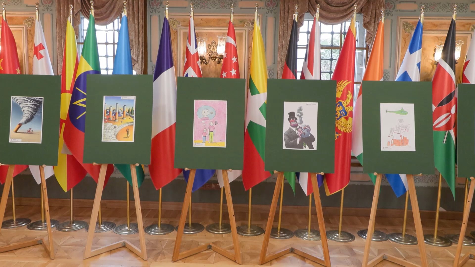 Yeşilay Başkanı Mehmet Dinç Tütünle Mücadele Karikatür Sergisi