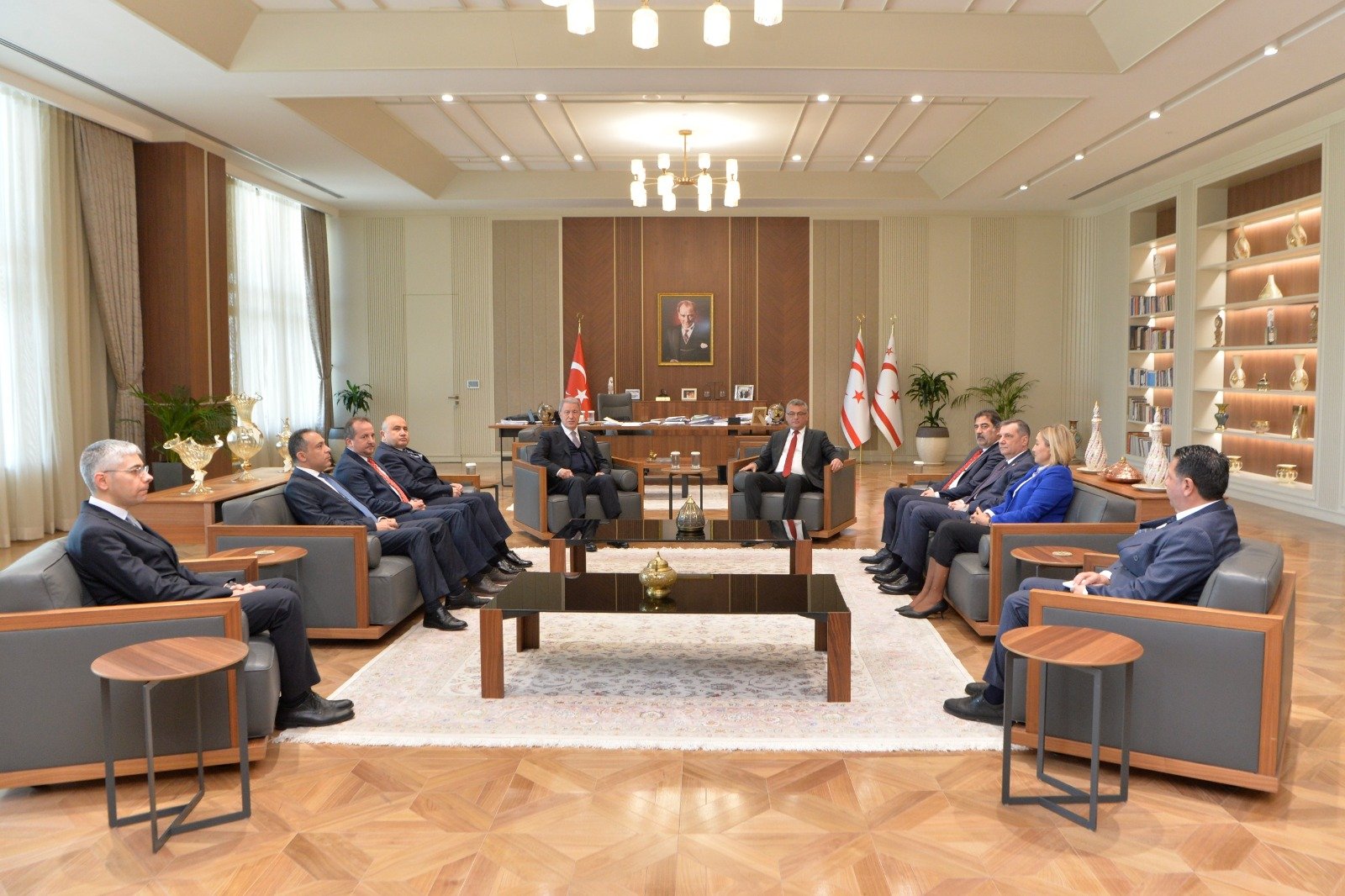 KKTC Cumhurbaşkanı Erhürman Hulusi Akar görüşmesi