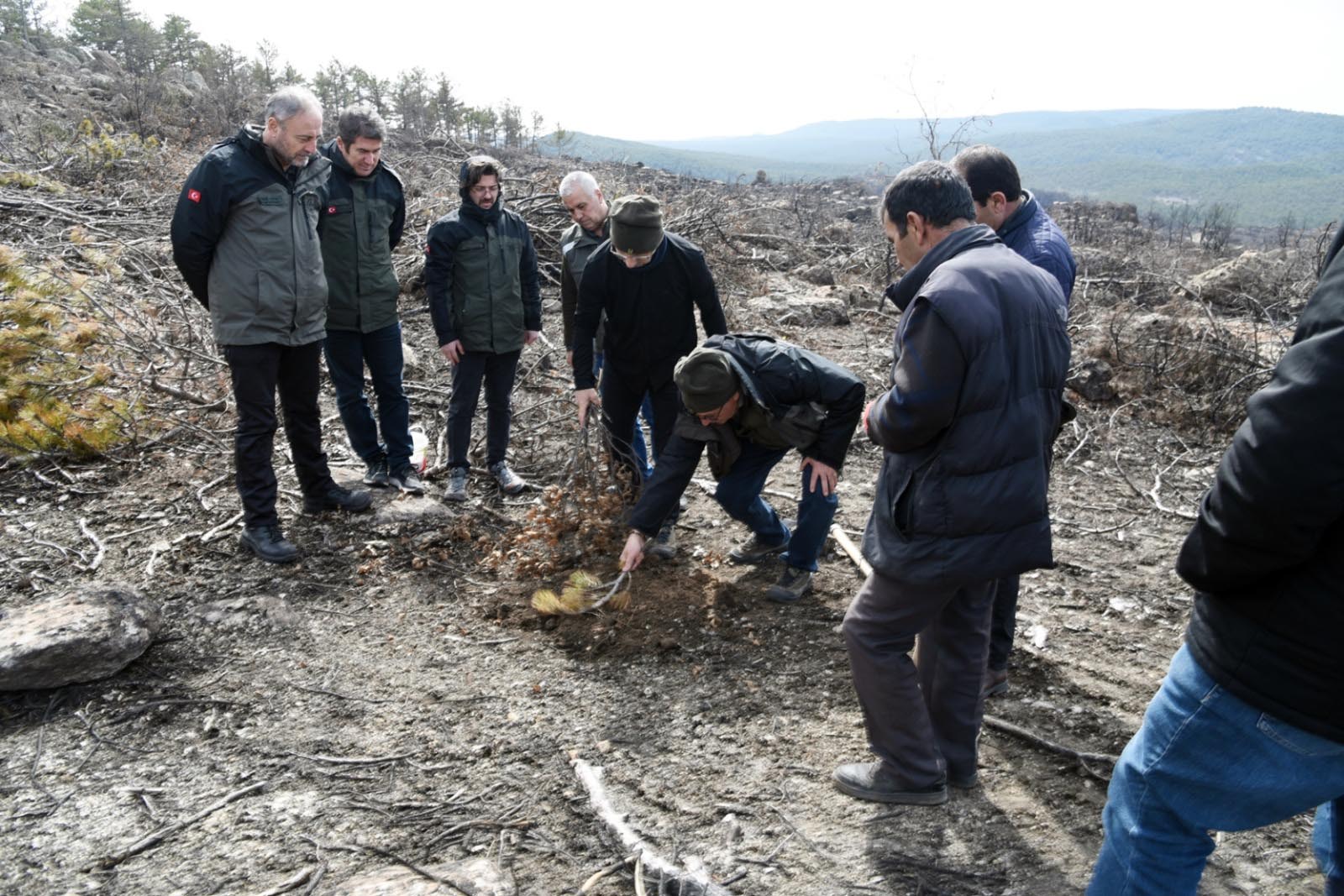Eskişehir Orman Bölge Müdürü İsmail Çetin tohum ekim aparatı