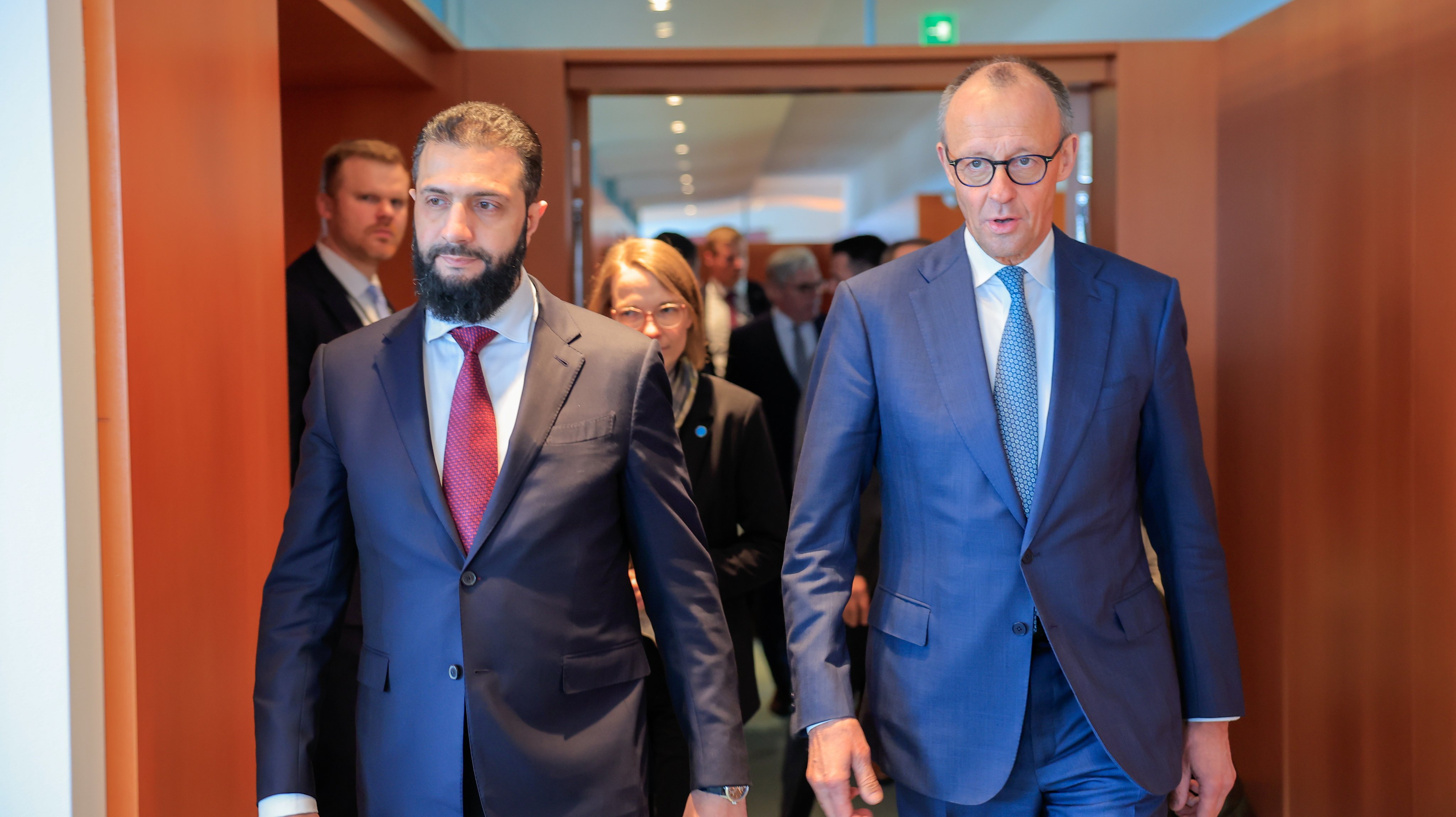 Suriye Cumhurbaşkanı Ahmed Şara Almanya Başbakanı Friedrich Merz görüşmesi