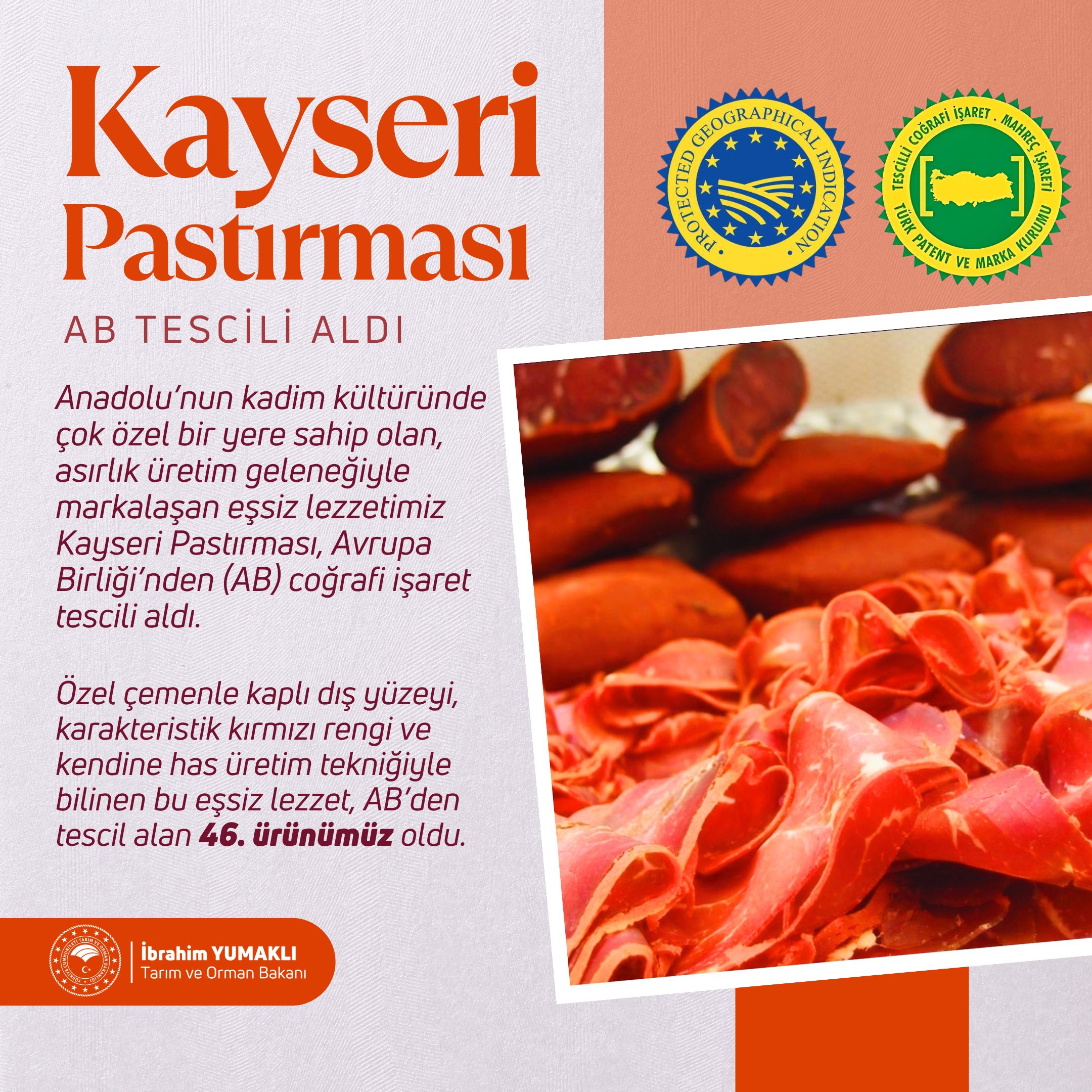Kayseri Pastırması AB Coğrafi İşaret Tescil
