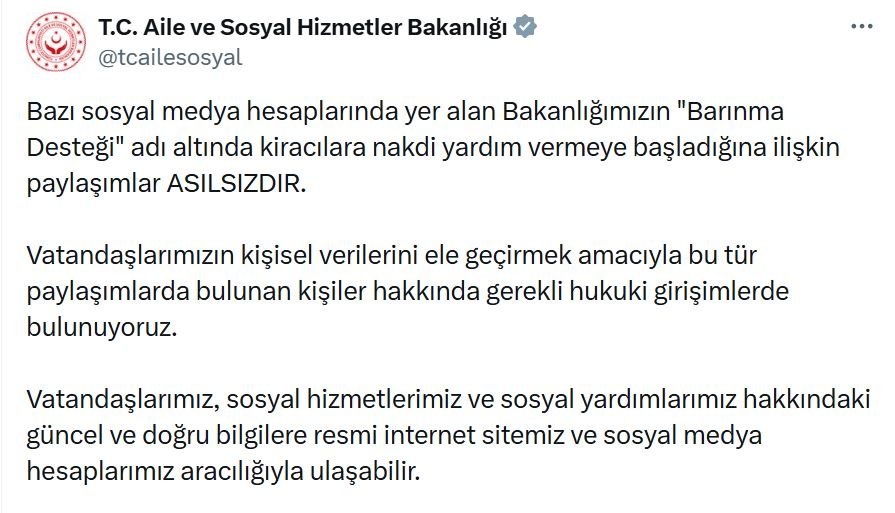 Aile ve Sosyal Hizmetler Bakanlığı