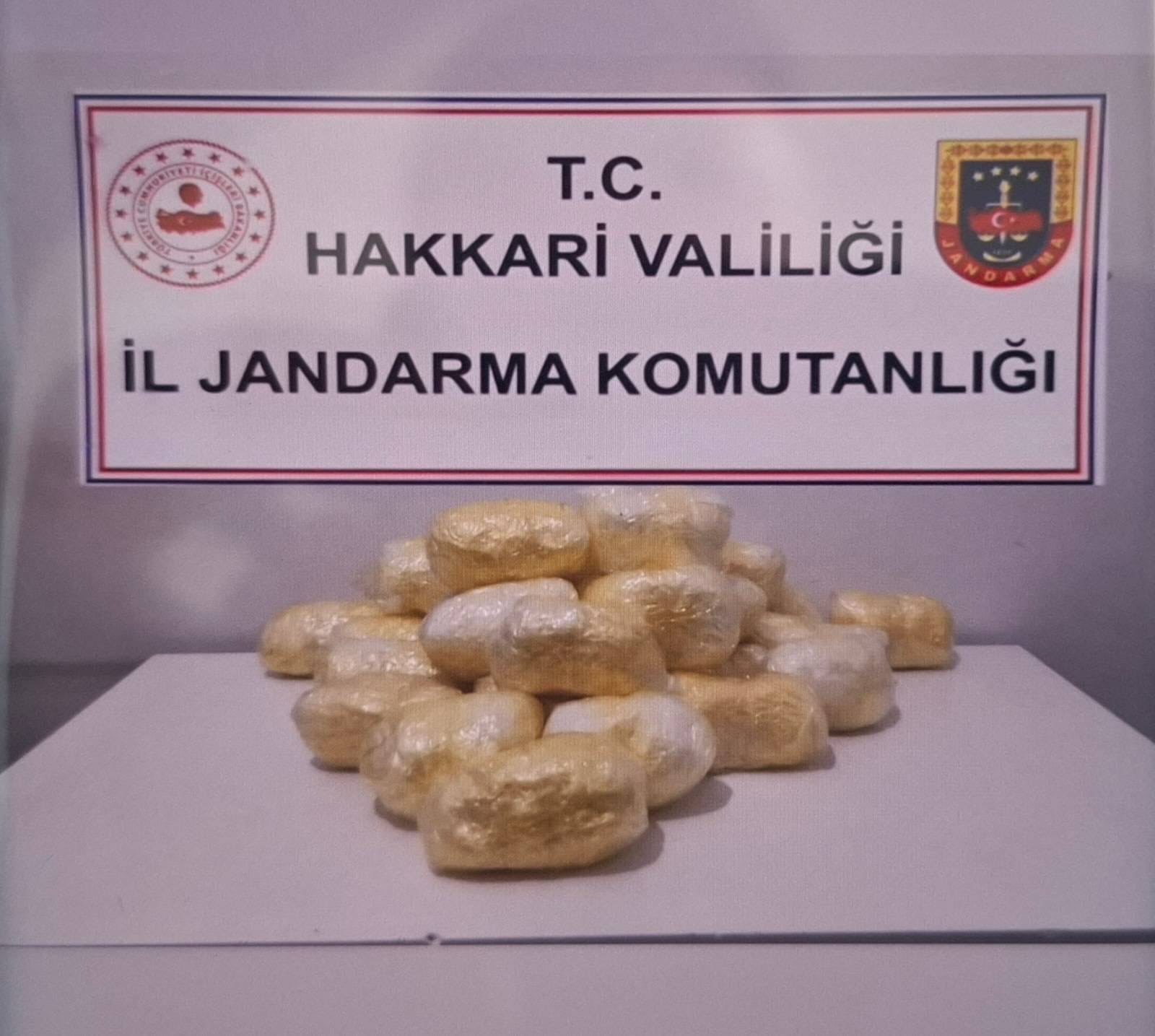 Jandarma uyuşturucu operasyonu Hakkari Yüksekova