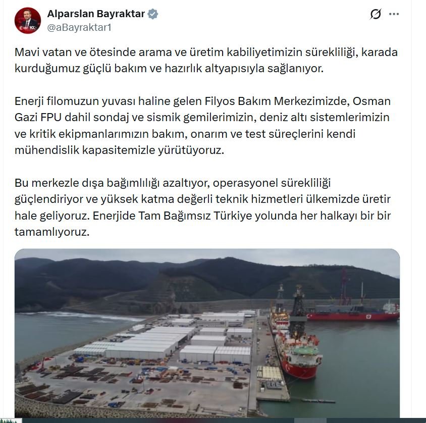 Alparslan Bayraktar Açıklama