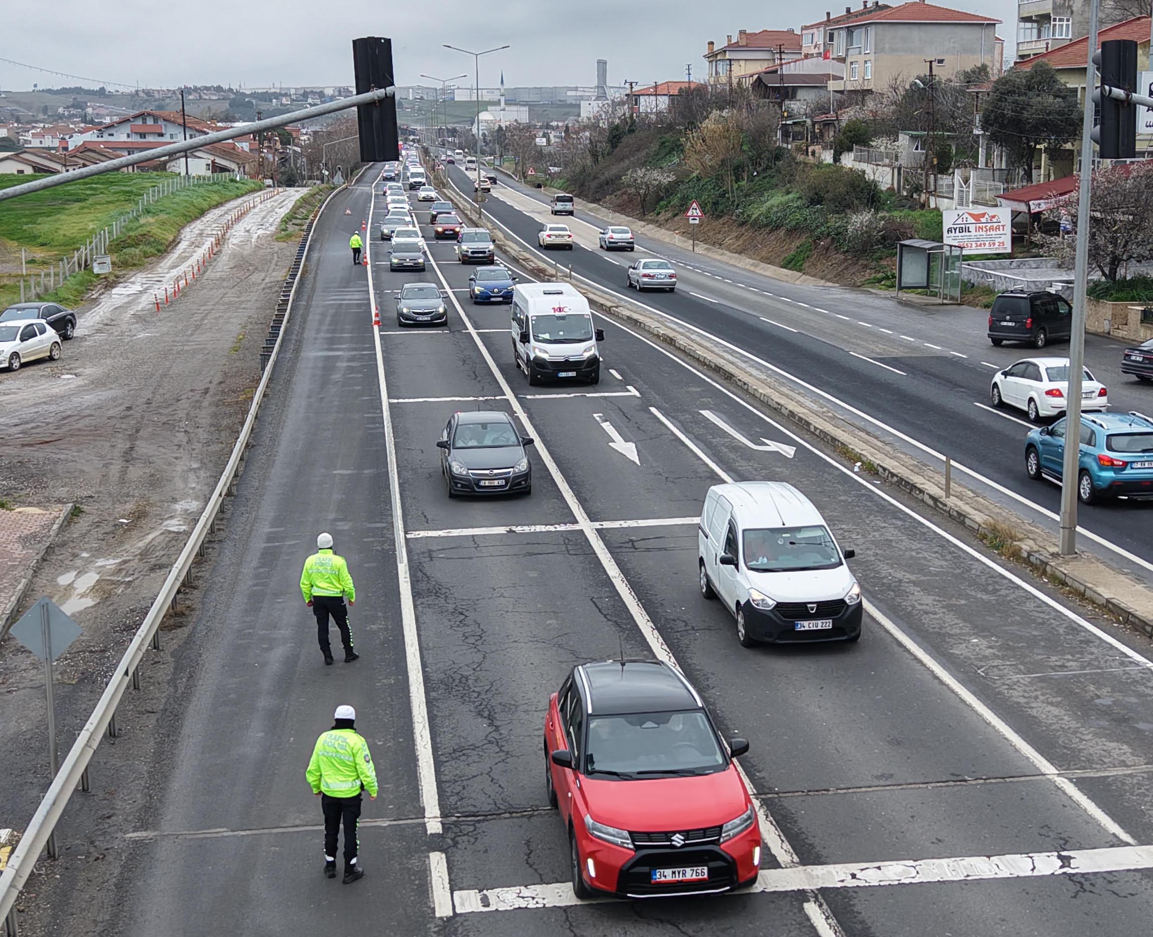 Bayram dönüşü trafiği Tekirdağ