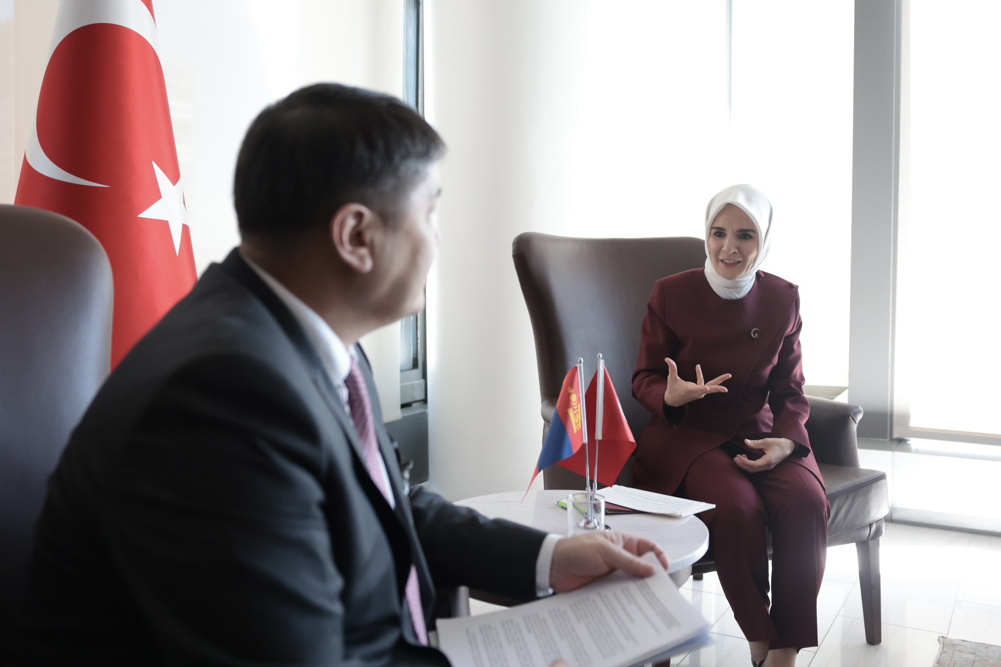 Bakan Mahinur Özdemir Göktaş Moğolistanlı Mevkidaşı Telukhan Aubakır