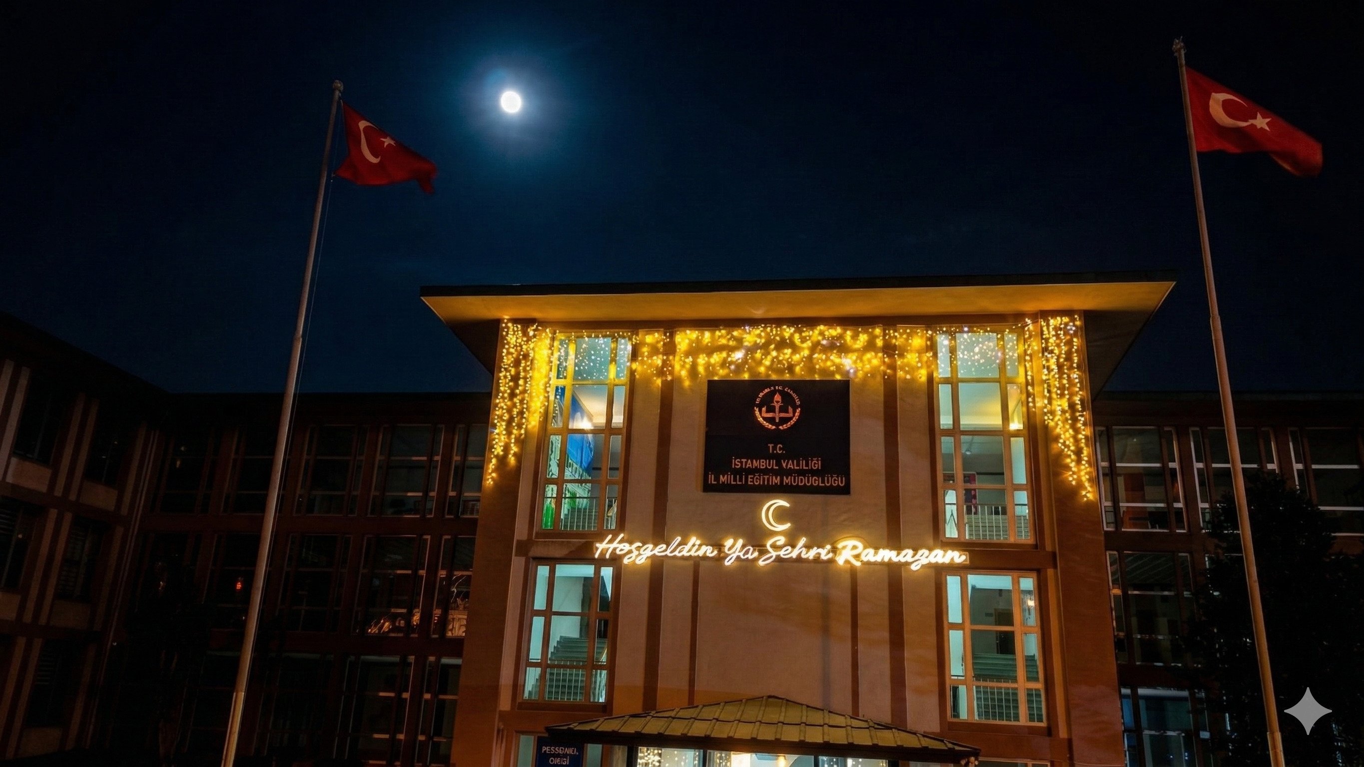 İstanbul İl Millî Eğitim Müdürlüğü binası Ramazan ışıklandırması
