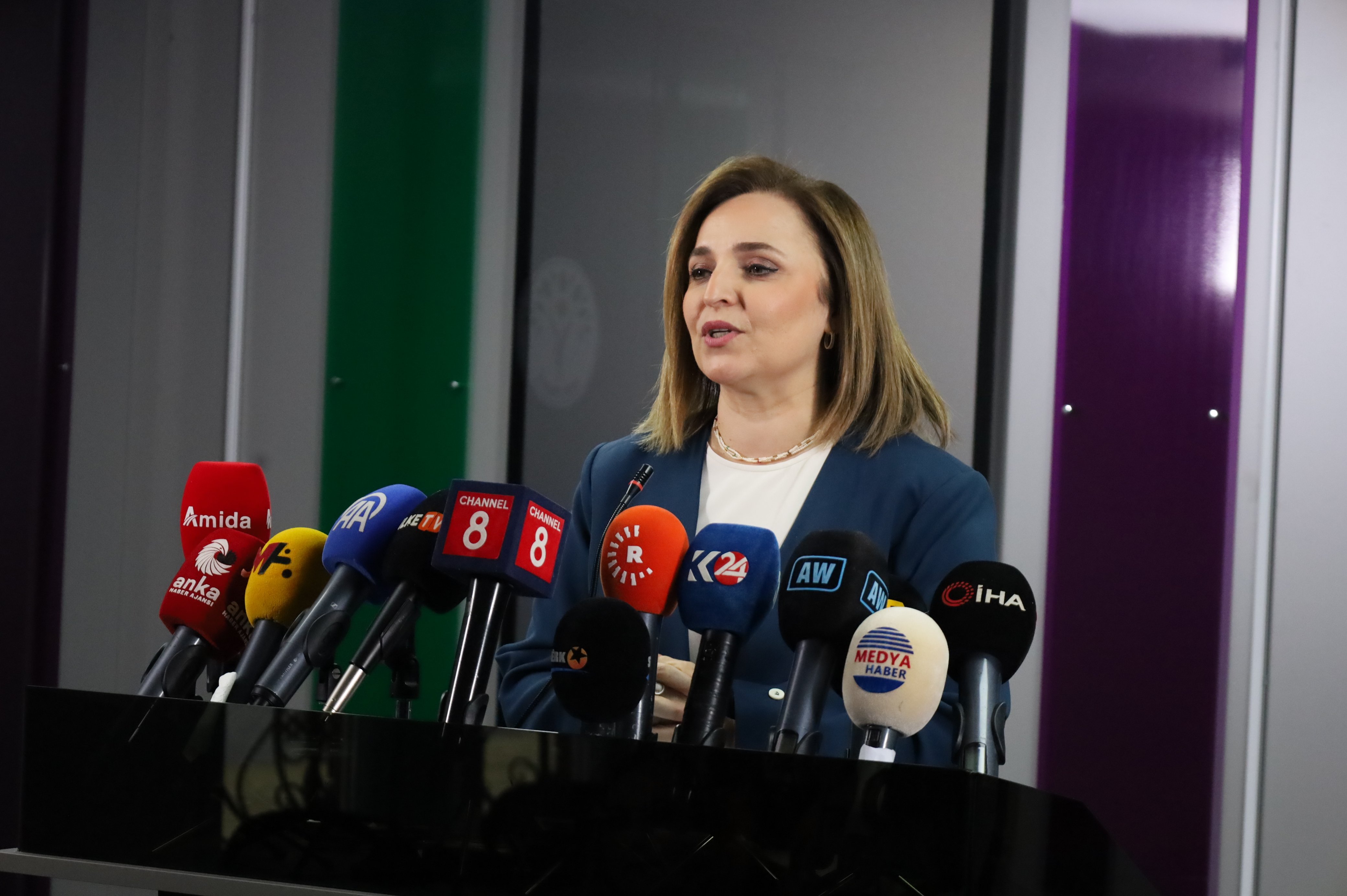 DEM Parti Sözcüsü Ayşegül Doğan basın toplantısında açıklamalarda bulundu