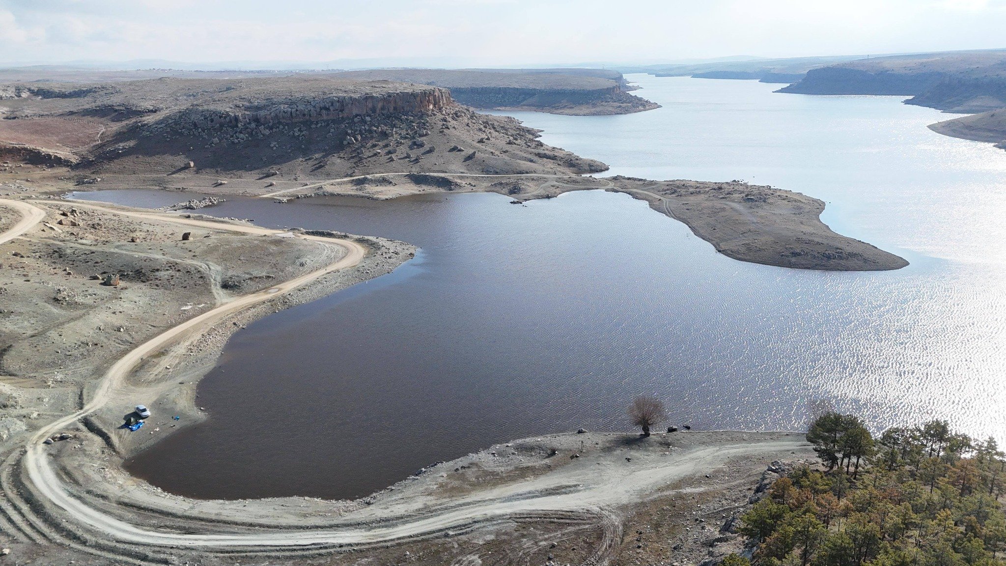 Mamasın Barajı havadan görünüm