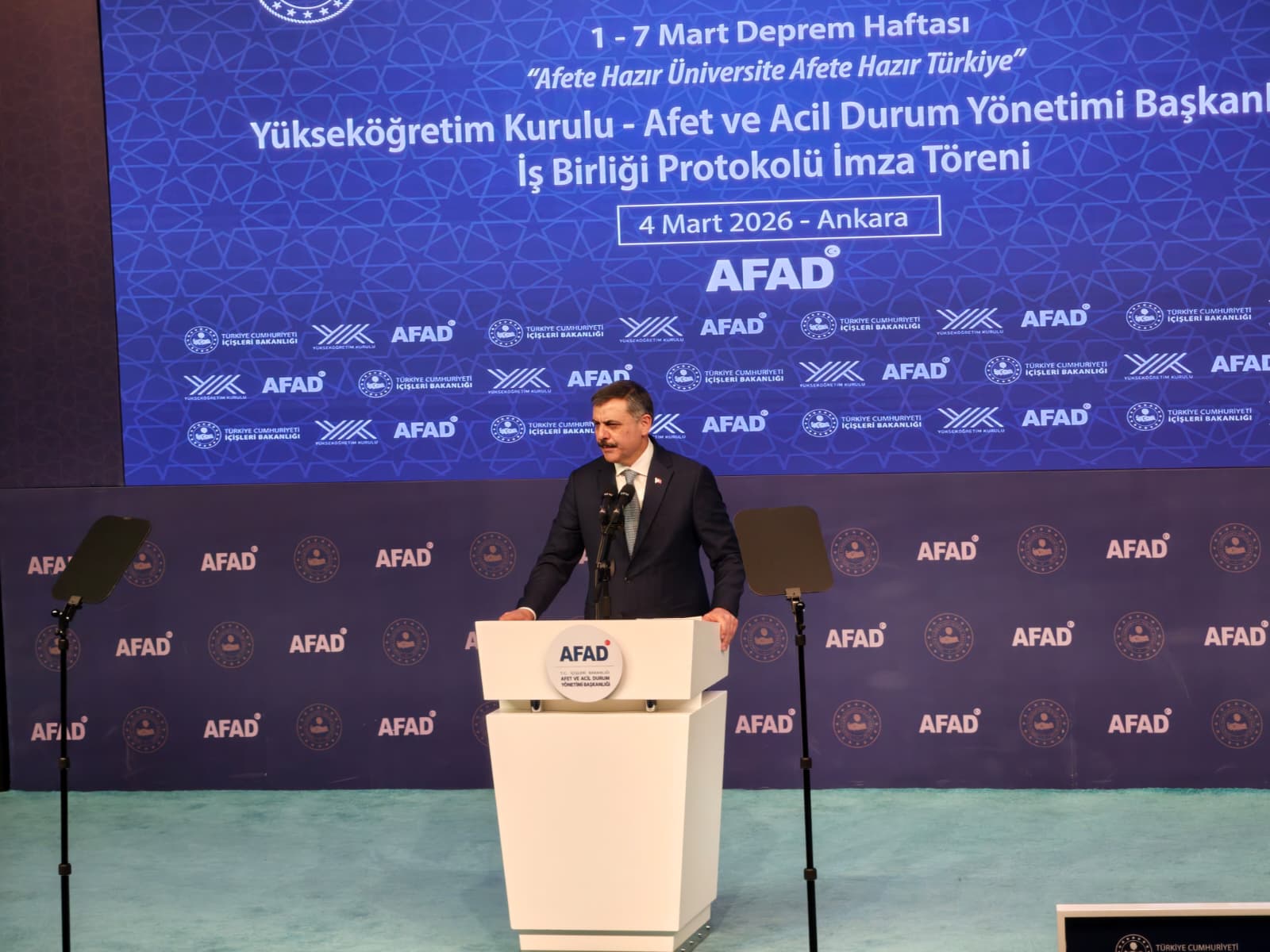 İçişleri Bakanı Mustafa Çiftçi AFAD Protokolü