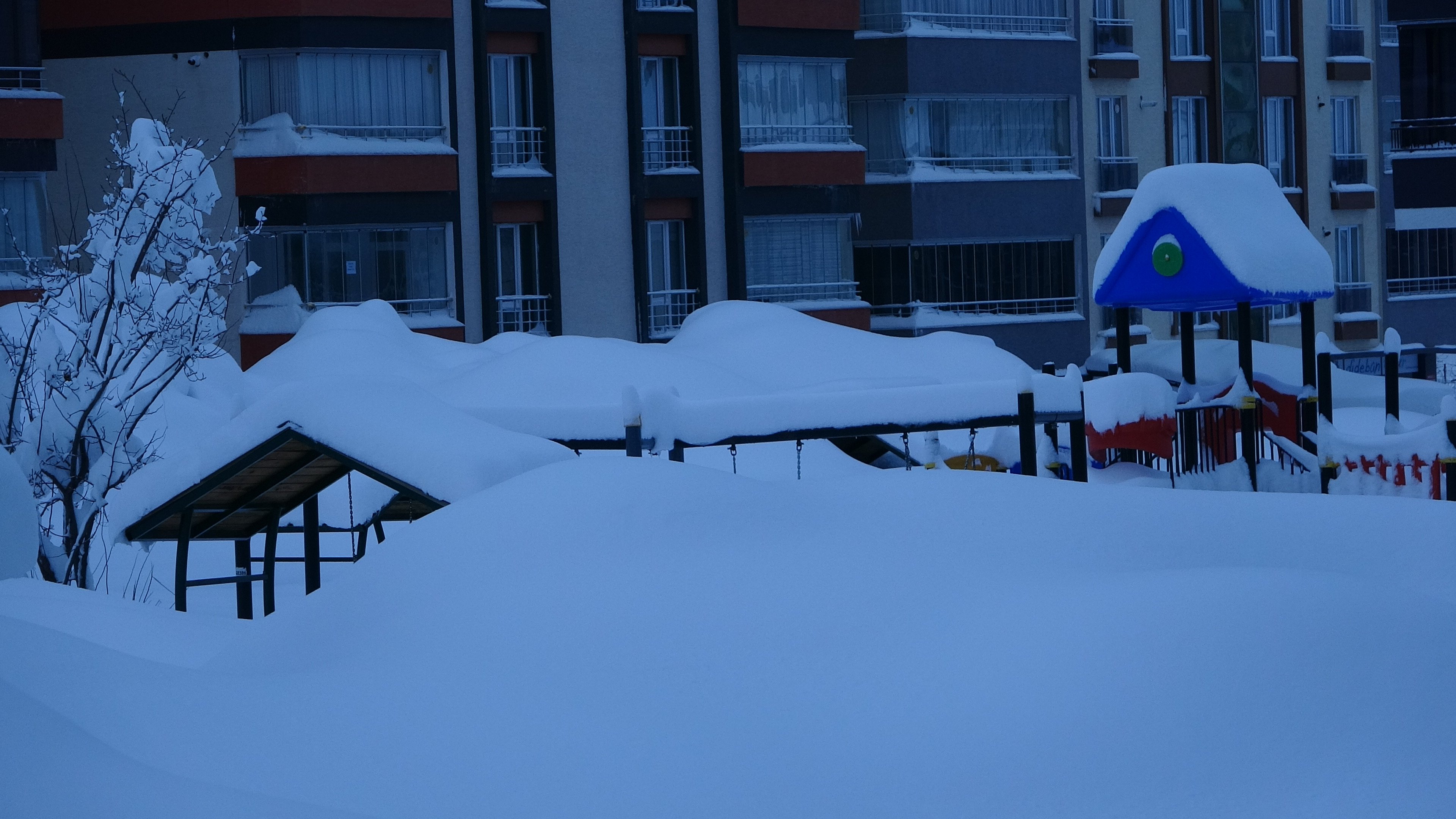 Bitlis kar altında evler