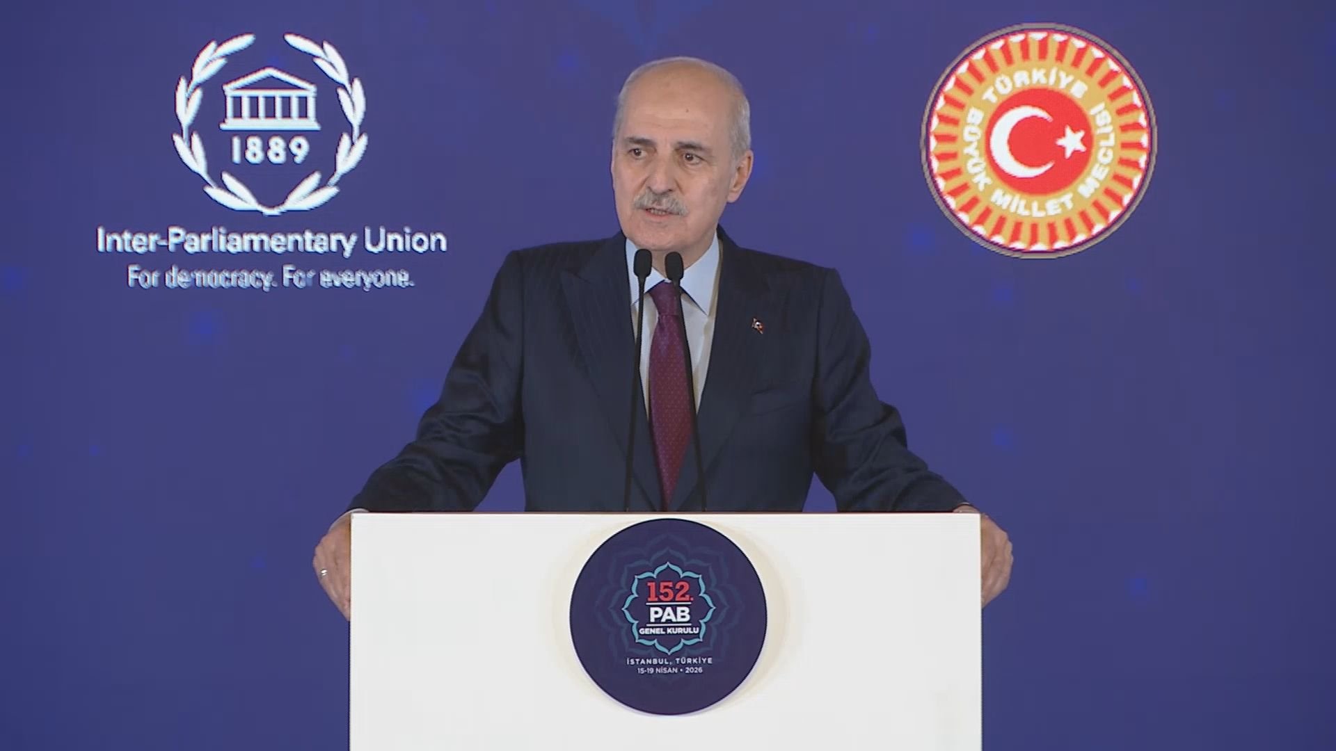 TBMM Başkanı Numan Kurtulmuş PAB toplantısında konuşuyor