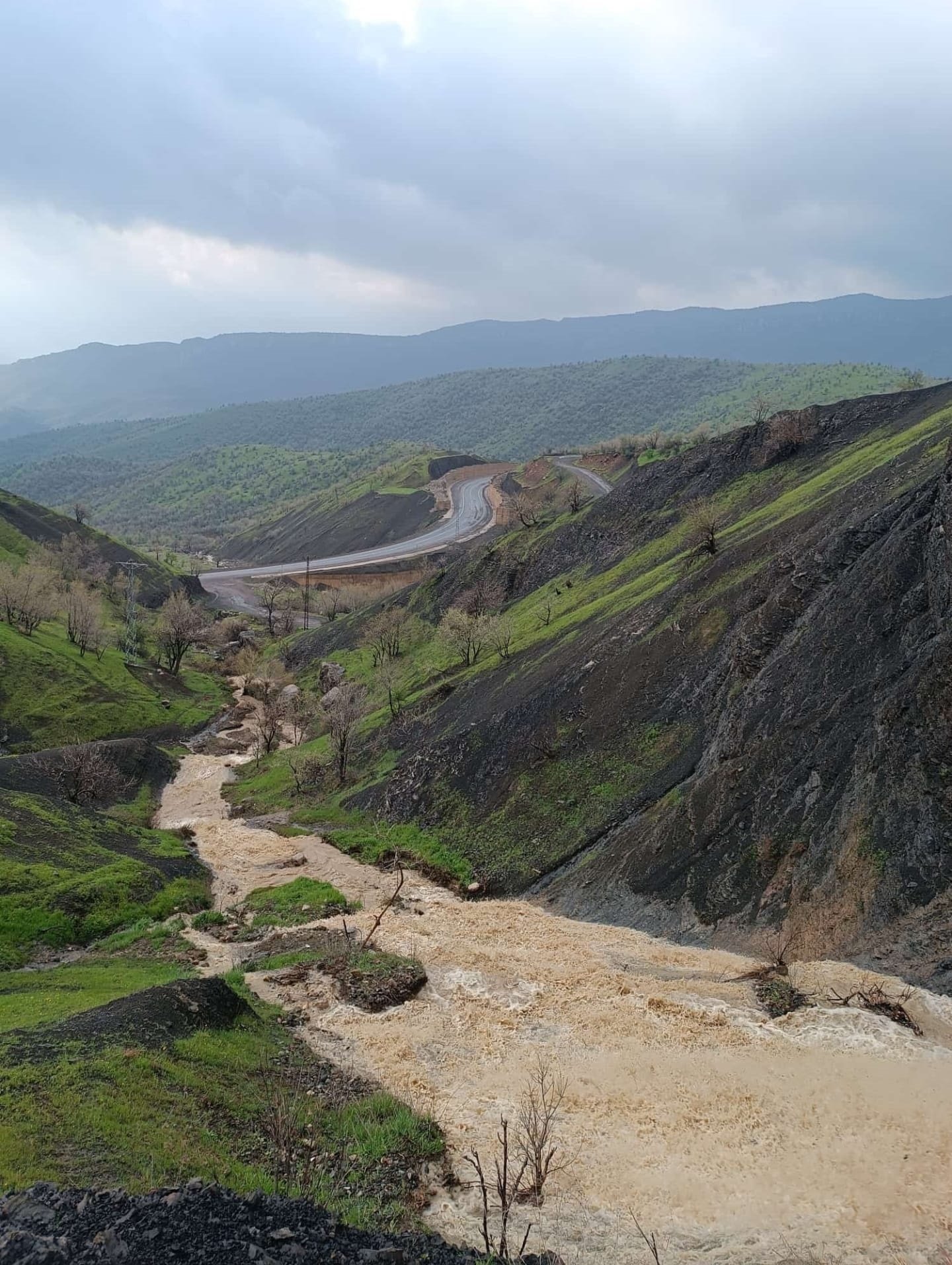 Şemdinli-Derecik karayolu taşkın