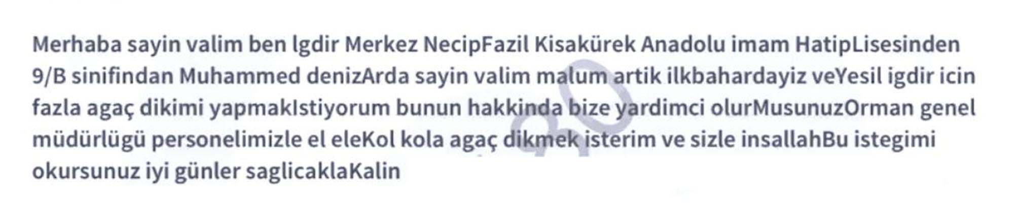 Vali Taşolar ve öğrenci Muhammed Deniz Arda
