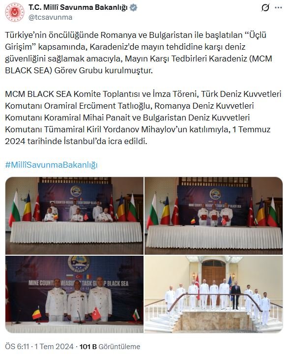 Milli Savunma Bakanlığı Montrö Sözleşmesi