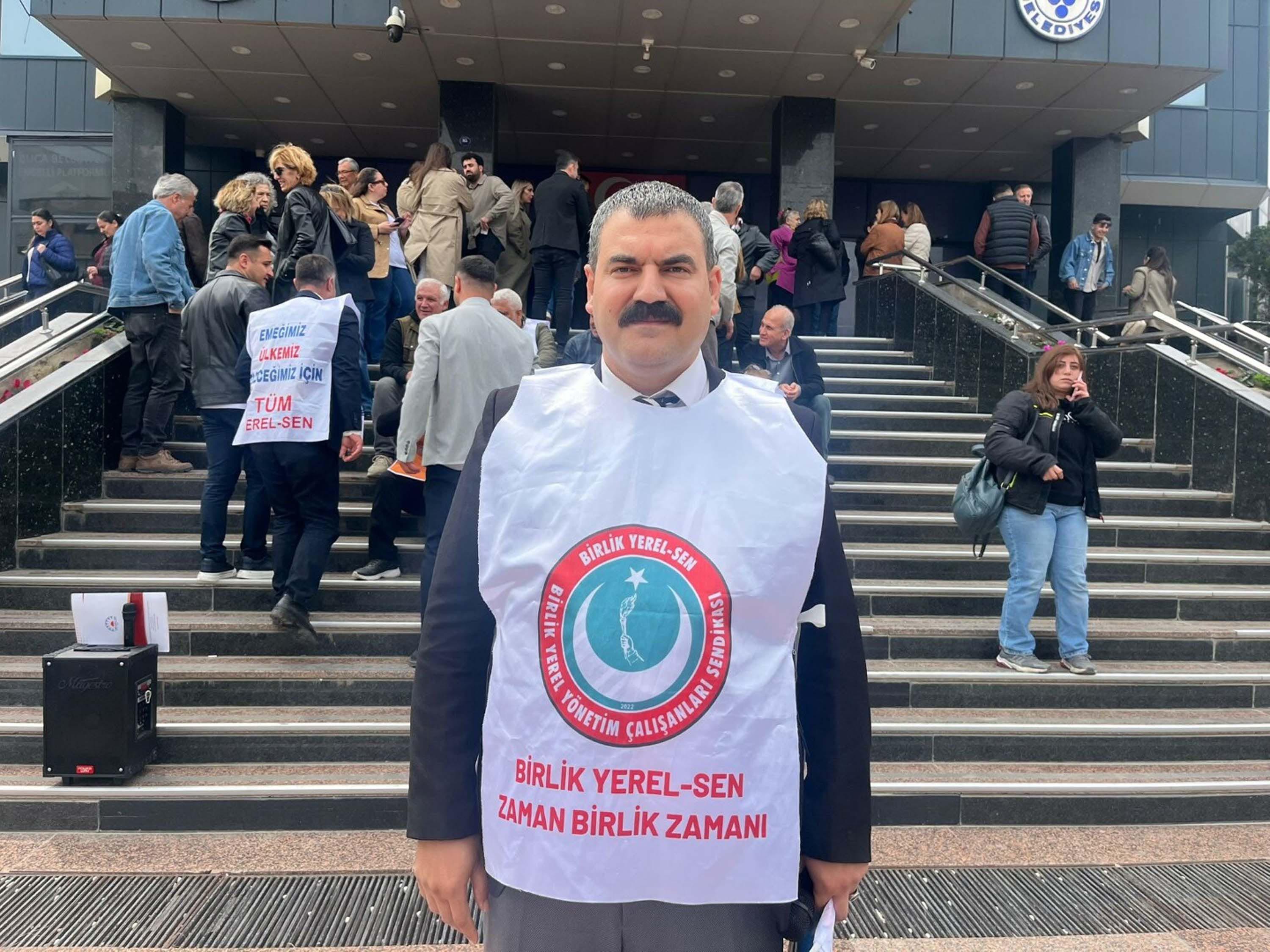 Buca Belediyesi sendika temsilcileri açıklama