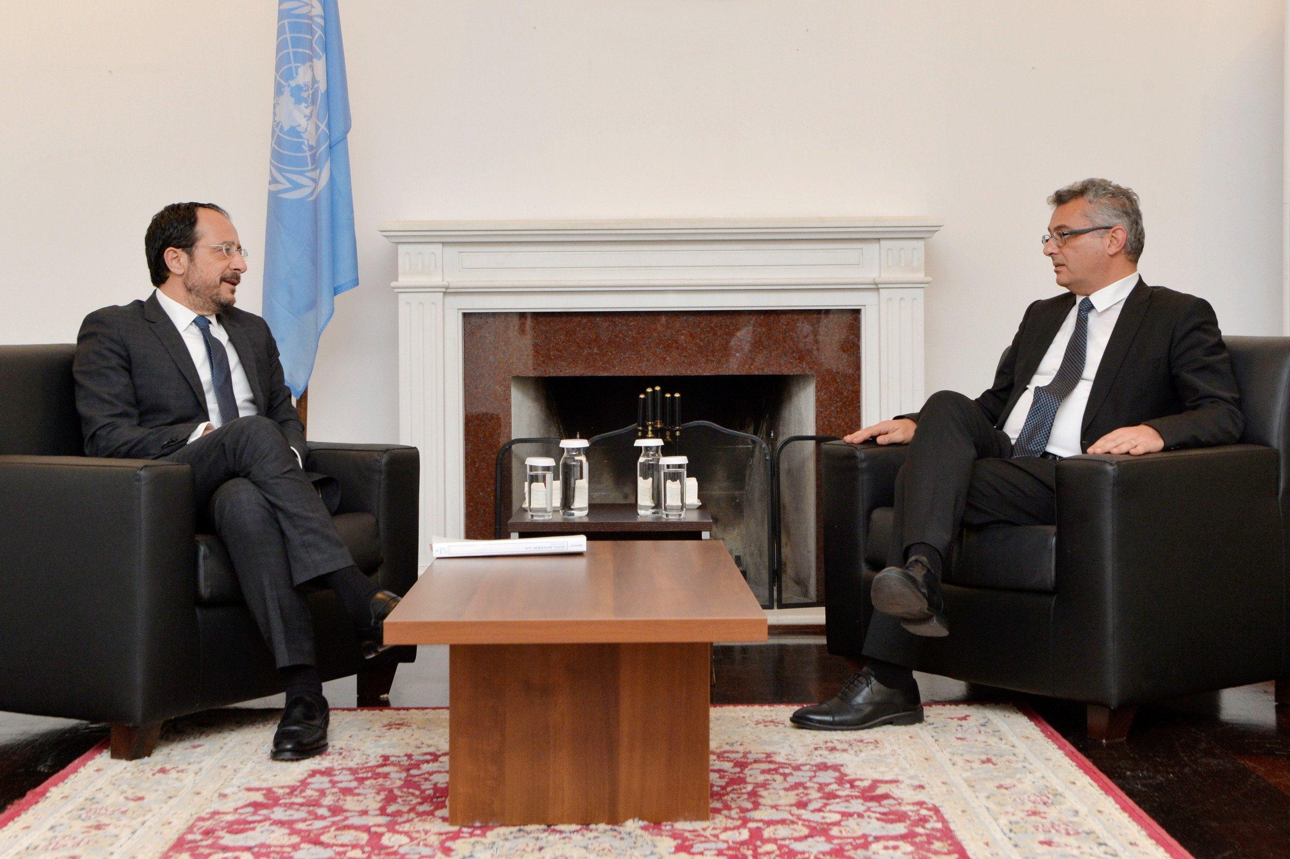 BM Kıbrıs Görüşmesi Tufan Erhürman Nikos Hristodulidis