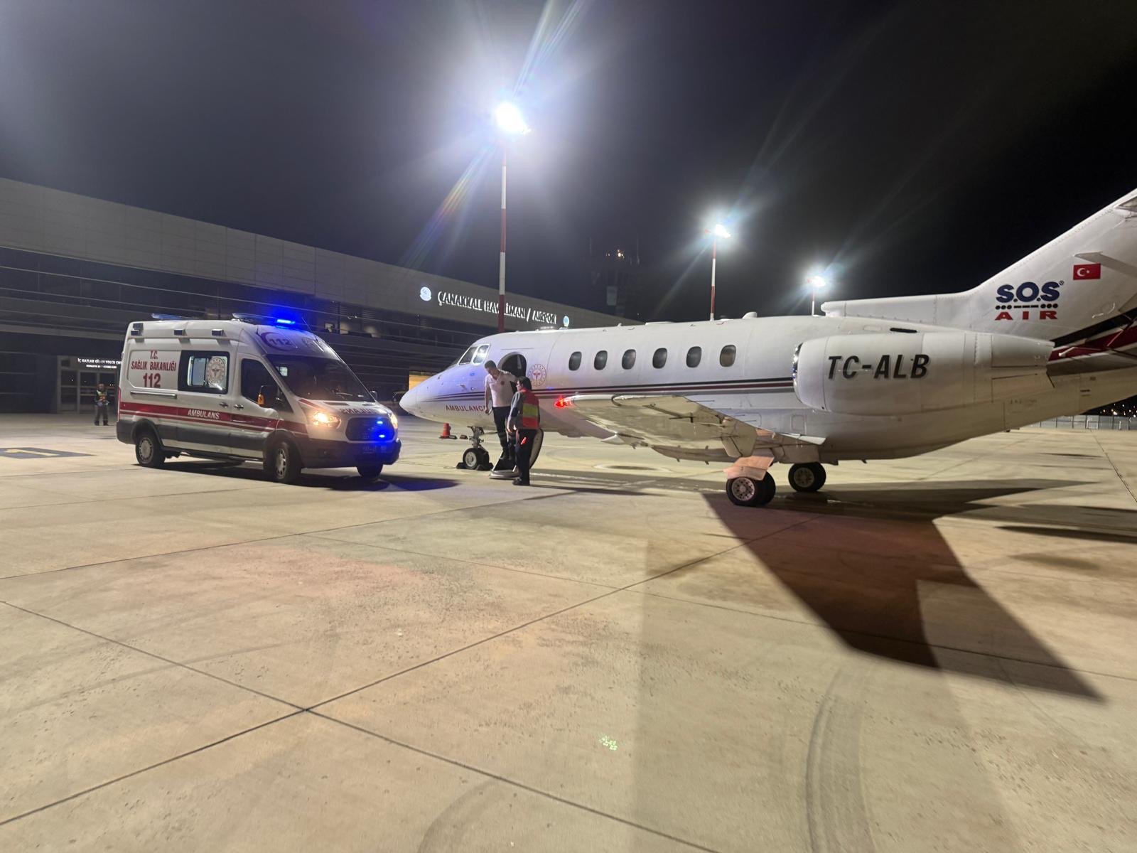 Ambulans uçak hasta nakli Çanakkale