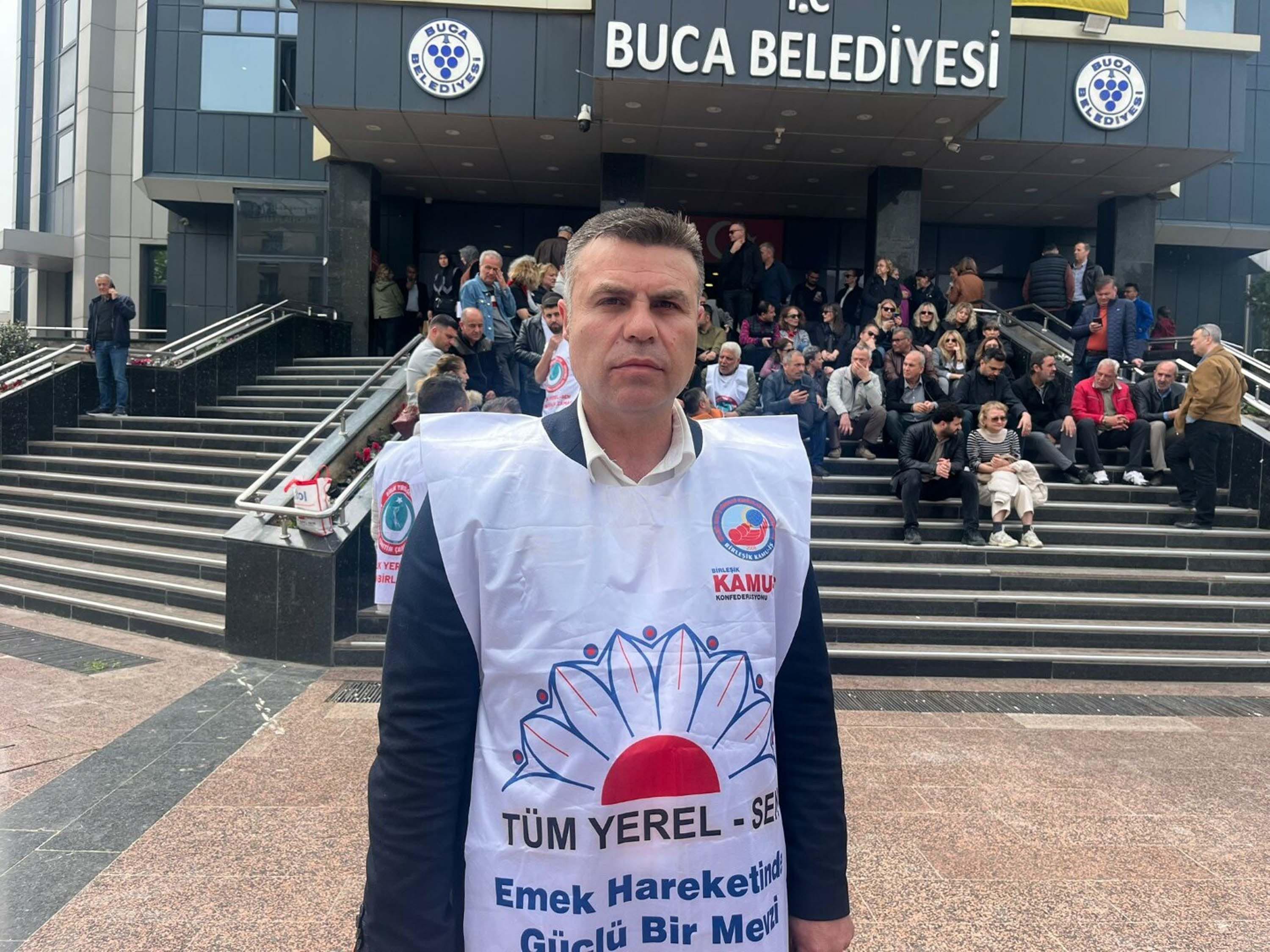 Buca Belediyesi memurları iş bırakma eylemi
