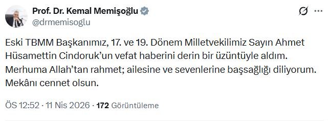 Hüsamettin Cindoruk TBMM Başkanlığı